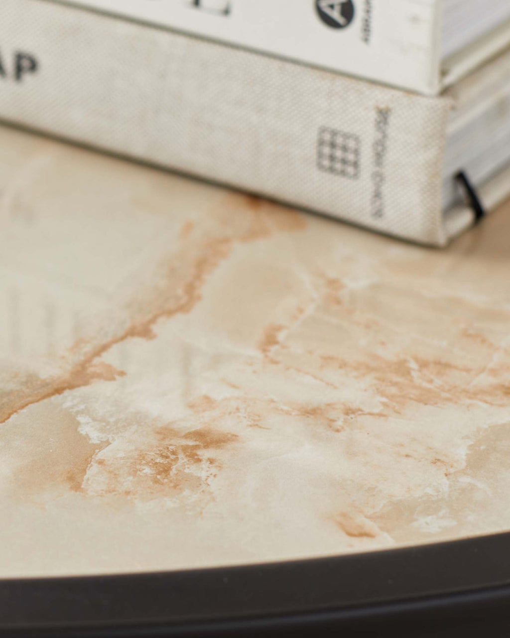 Thea natural ceramic and smoked glass large nest of tables