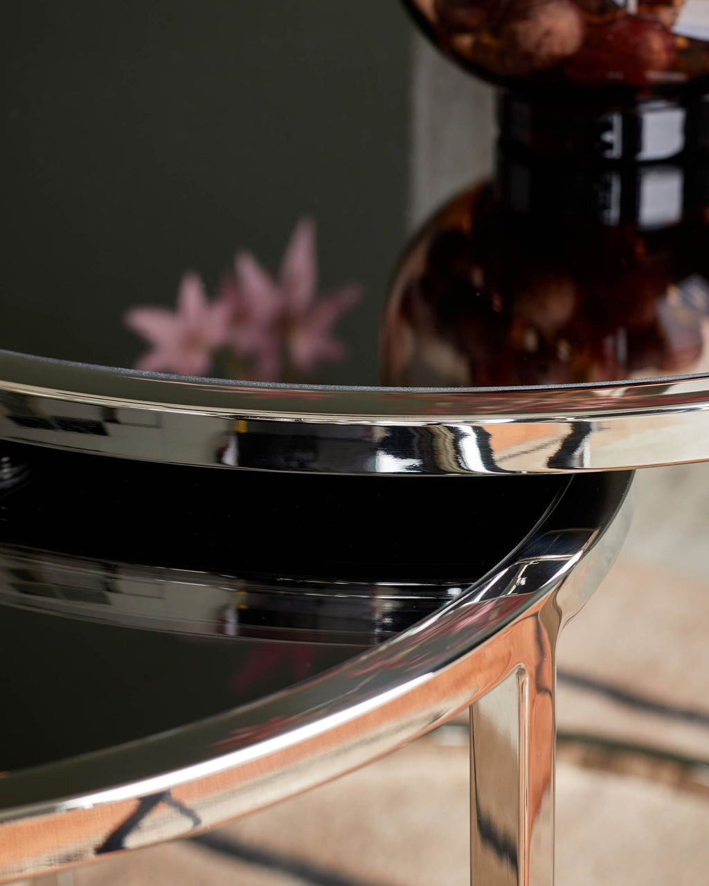 Thea Smoked Mirror Nest Of Tables