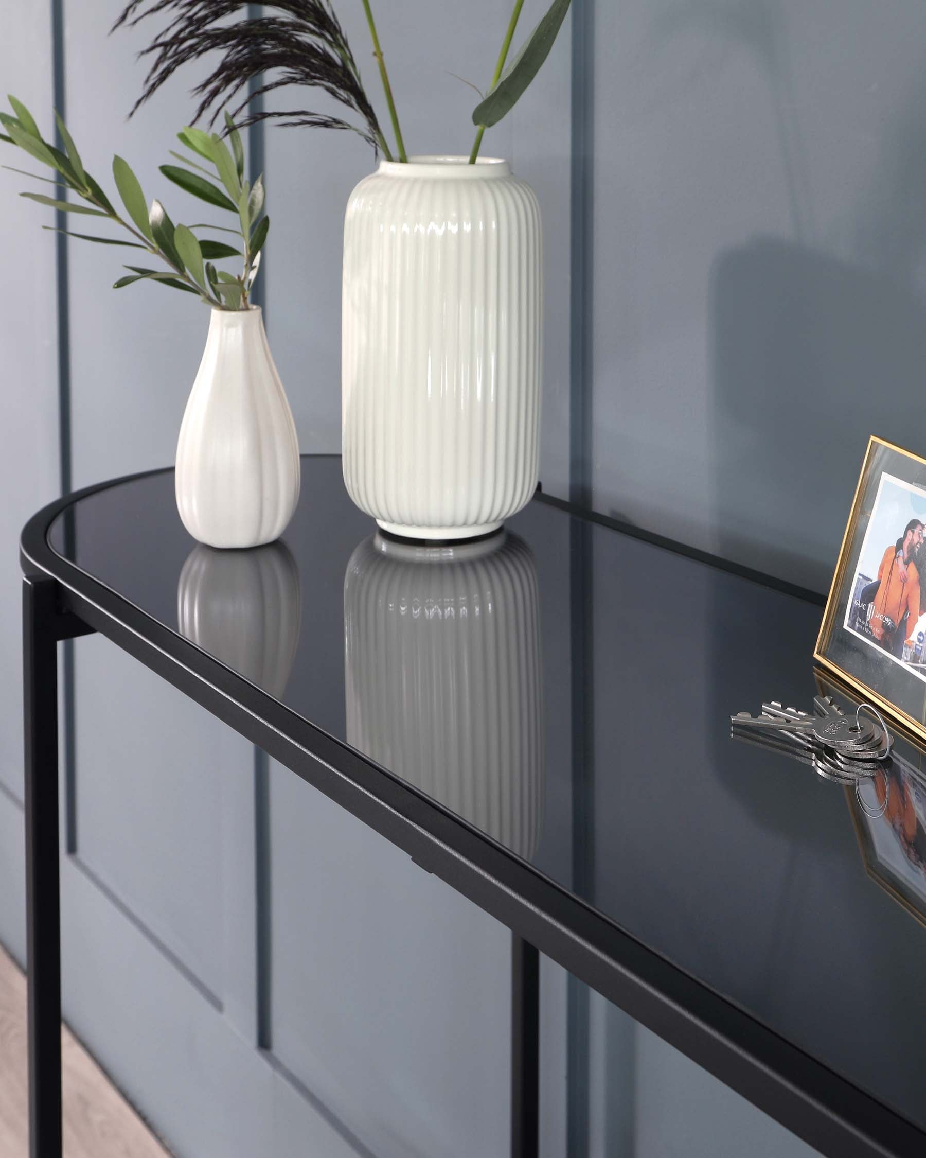 Thea Black Smoked Mirror Console Table