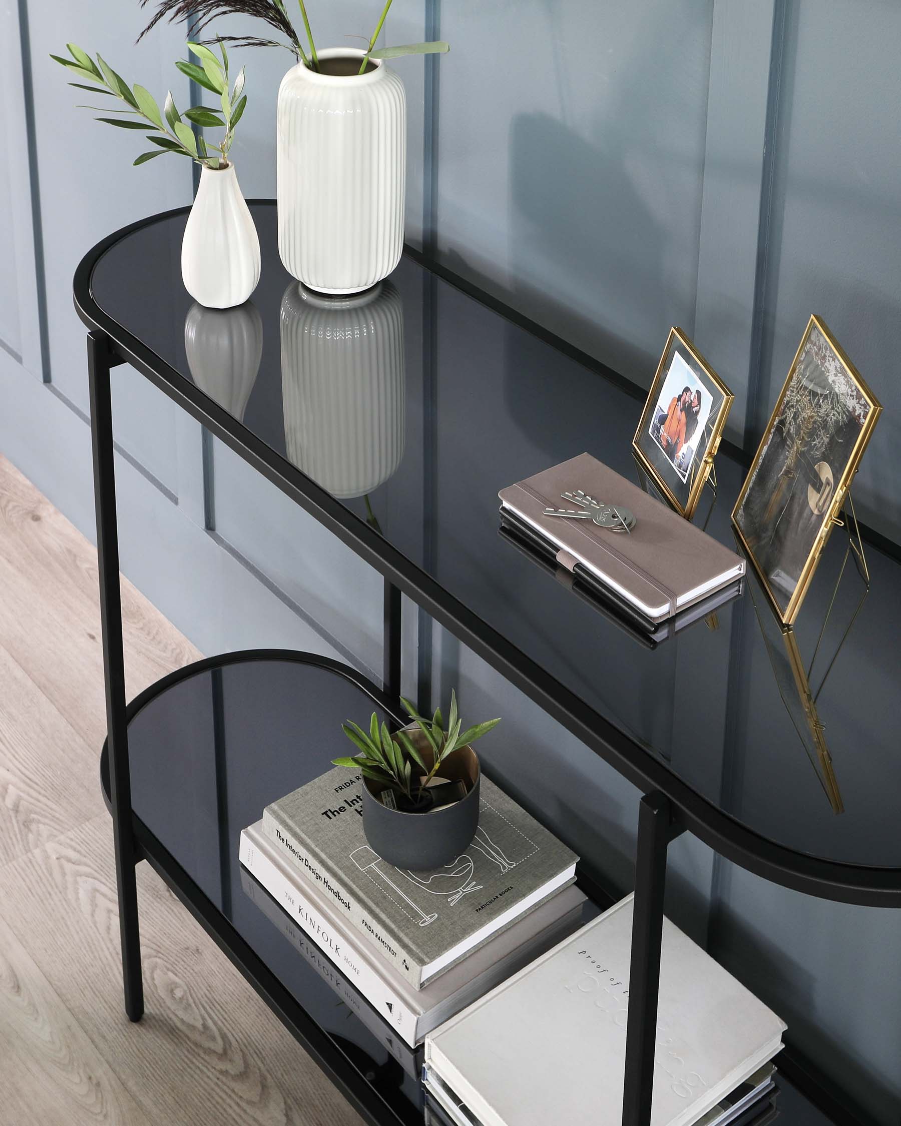 Thea Black Smoked Mirror Console Table