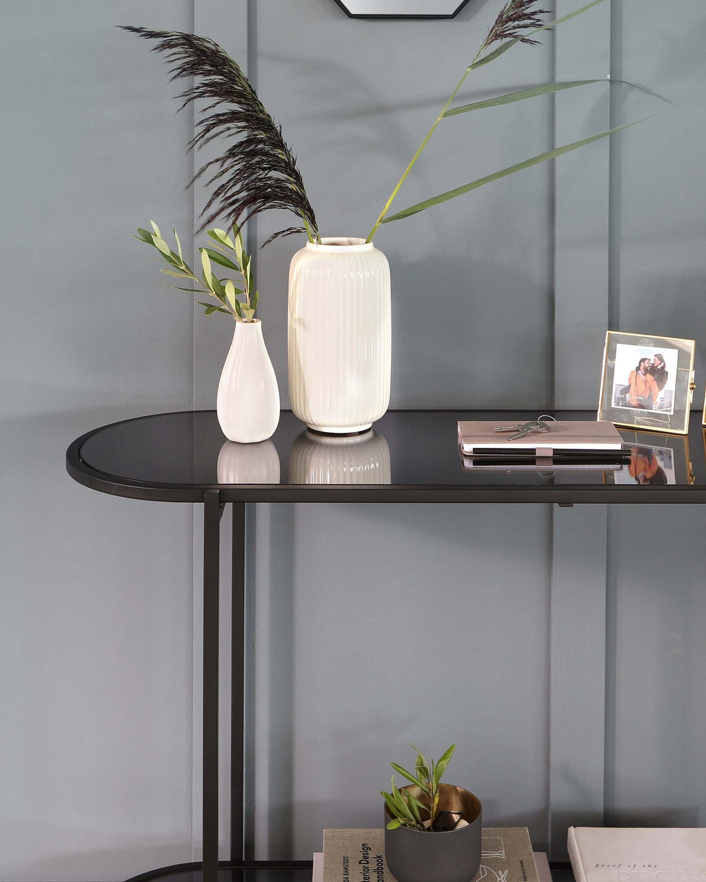 Thea Black Smoked Mirror Console Table