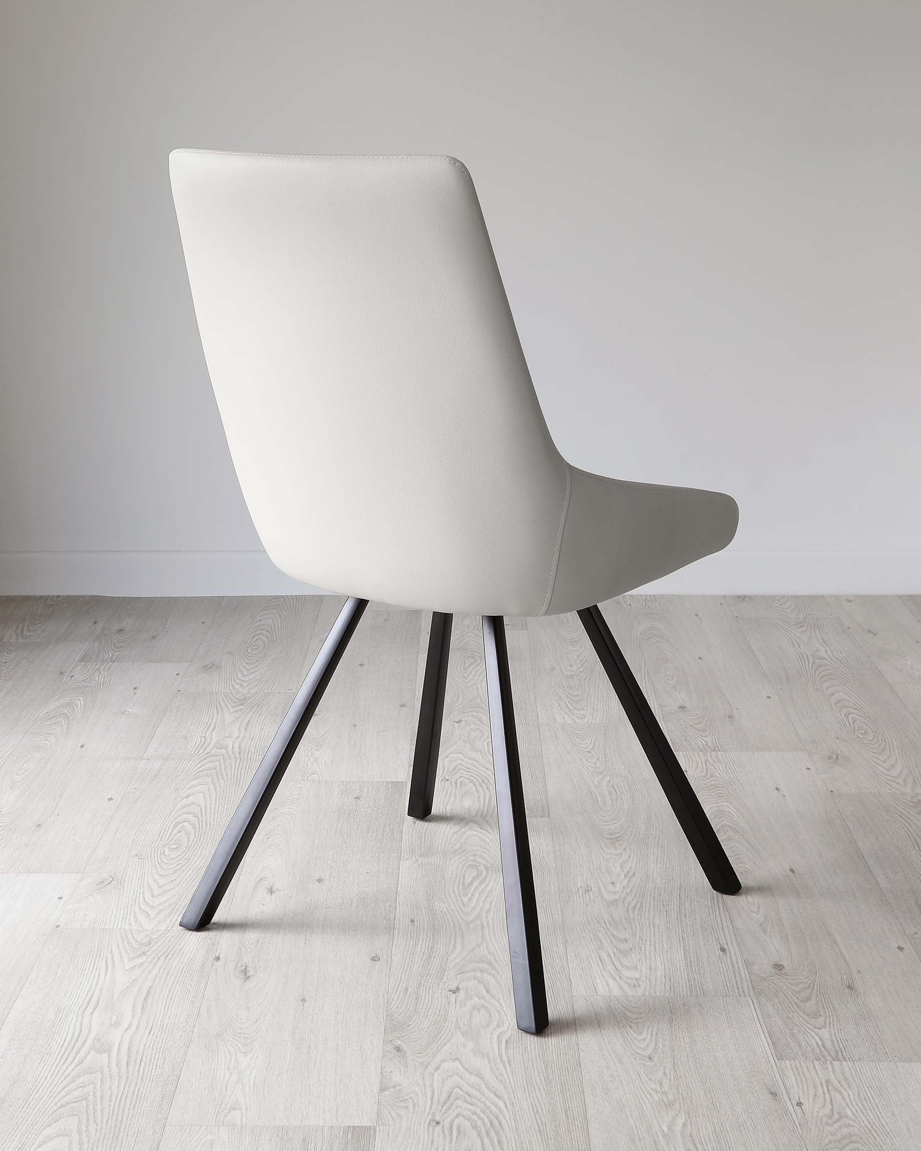 Theo Light Grey Faux Leather Dining Chair With Black Legs
