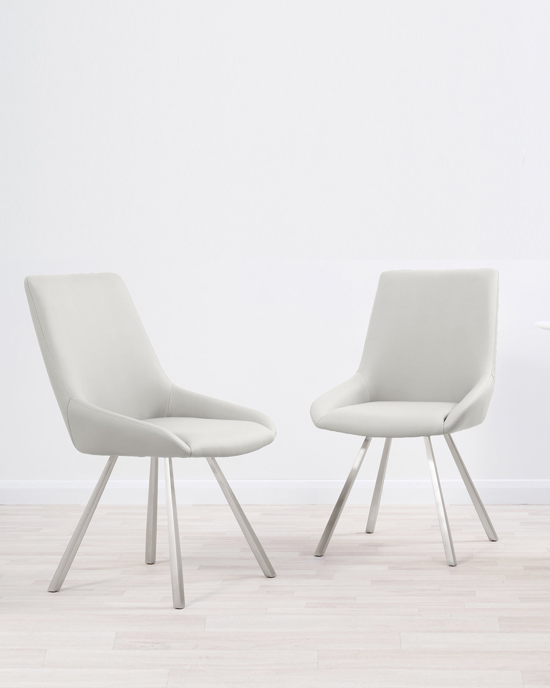 Theo Light Grey Faux Leather Dining Chair