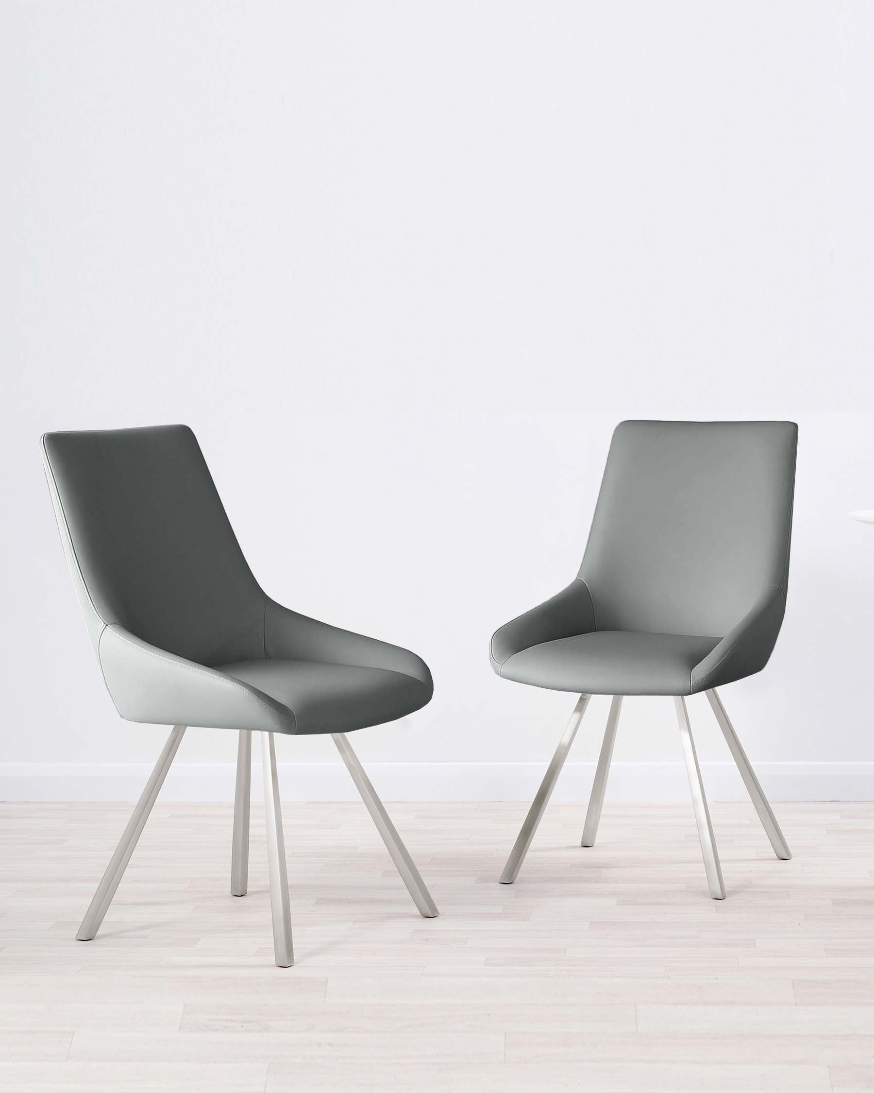 Theo Mid Grey Faux Leather Dining Chair