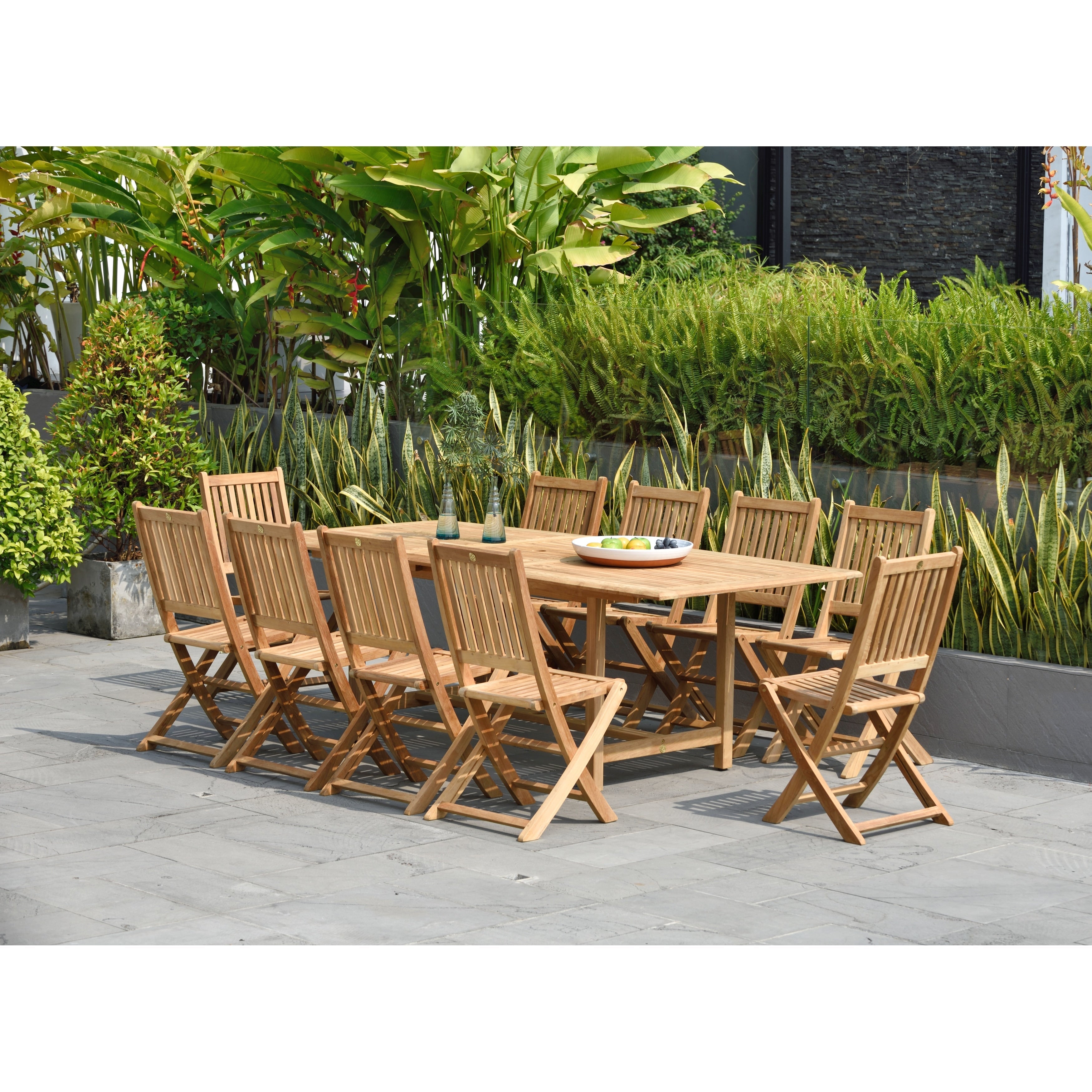 Amazonia 11 piece FSC Certified Teak Wood Outdoor Patio Dining Set - Seats 10 - 11 Piece