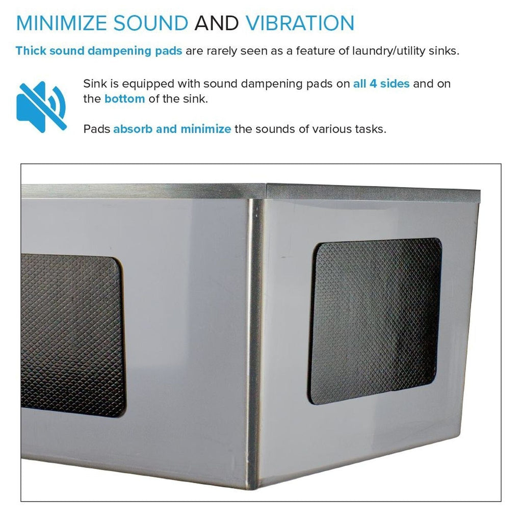 Transolid EWS-2422S 24-in W x 22-in D x 35-in H Stainless Steel Laundry Sink and Wash Stand - 24-in x 22-in