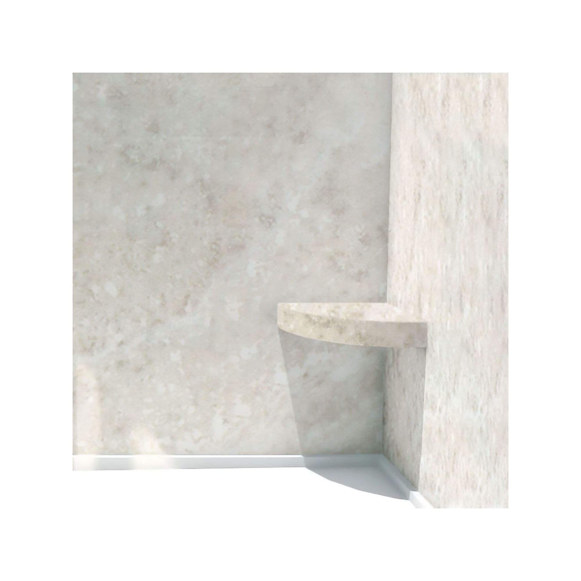 Transolid Studio 14-In X 14-In Solid Surface Wall-Mount Corner Shower Seat - 14.5 x 14.25 x 3