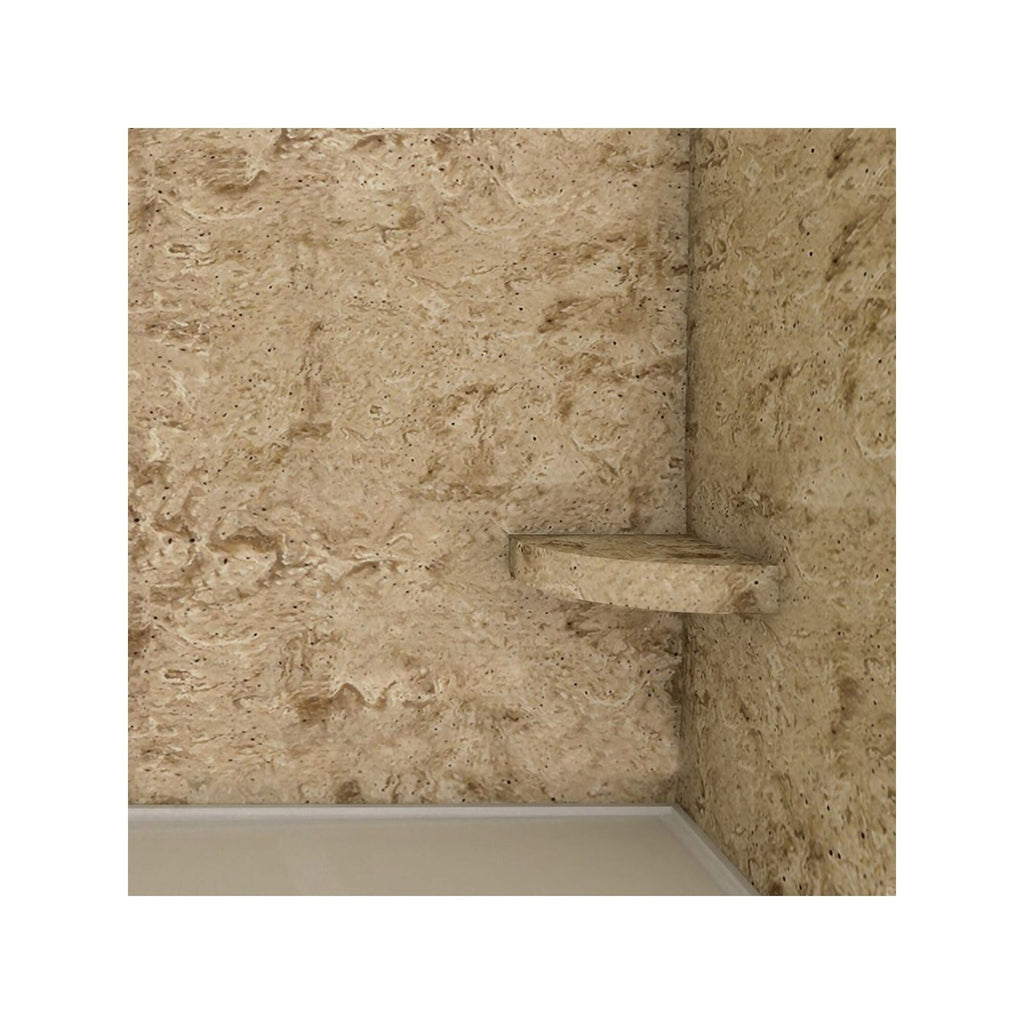 Transolid Studio 14-In X 14-In Solid Surface Wall-Mount Corner Shower Seat - 14.5 x 14.25 x 3