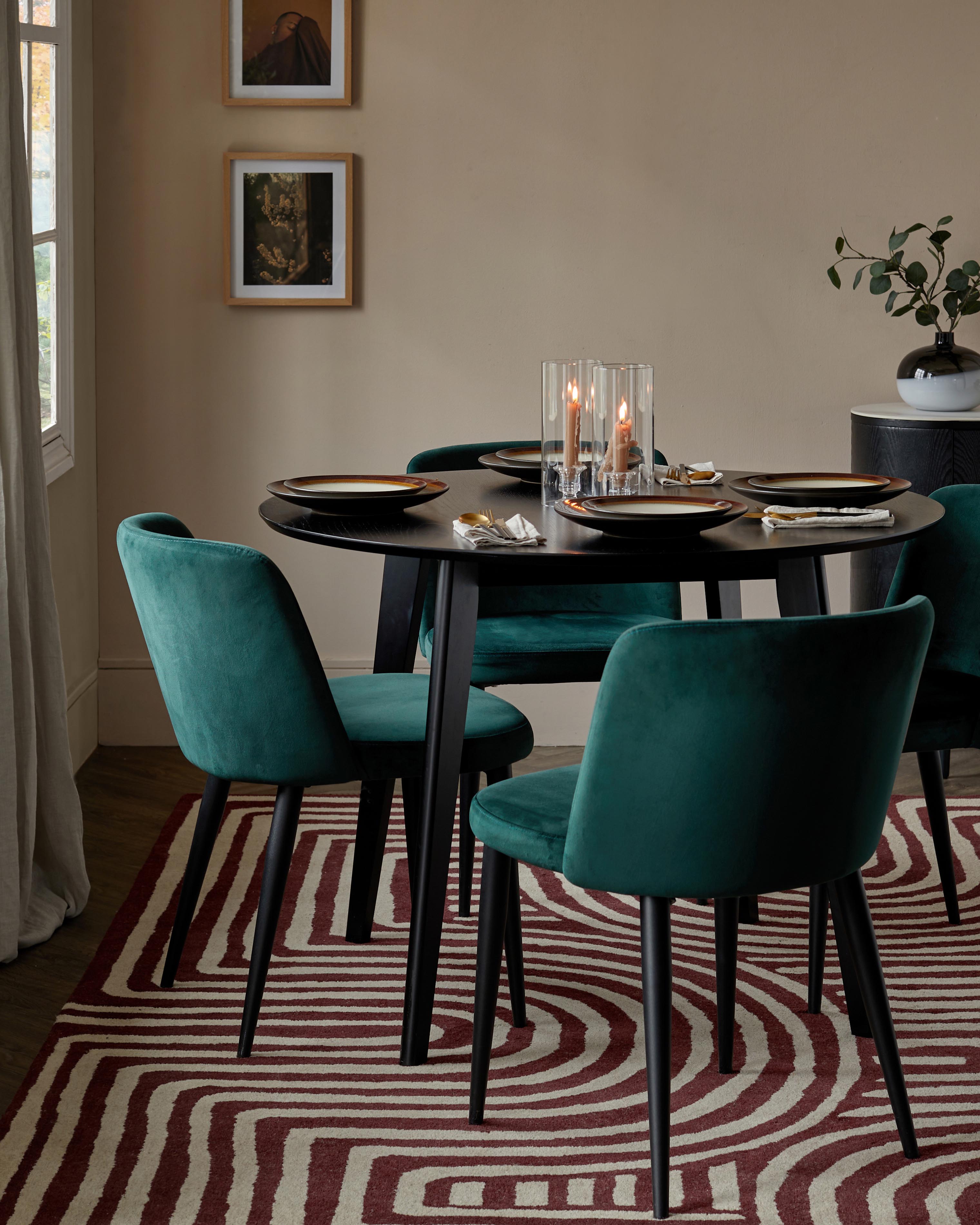 Trinny Dark Green Velvet Dining Chair