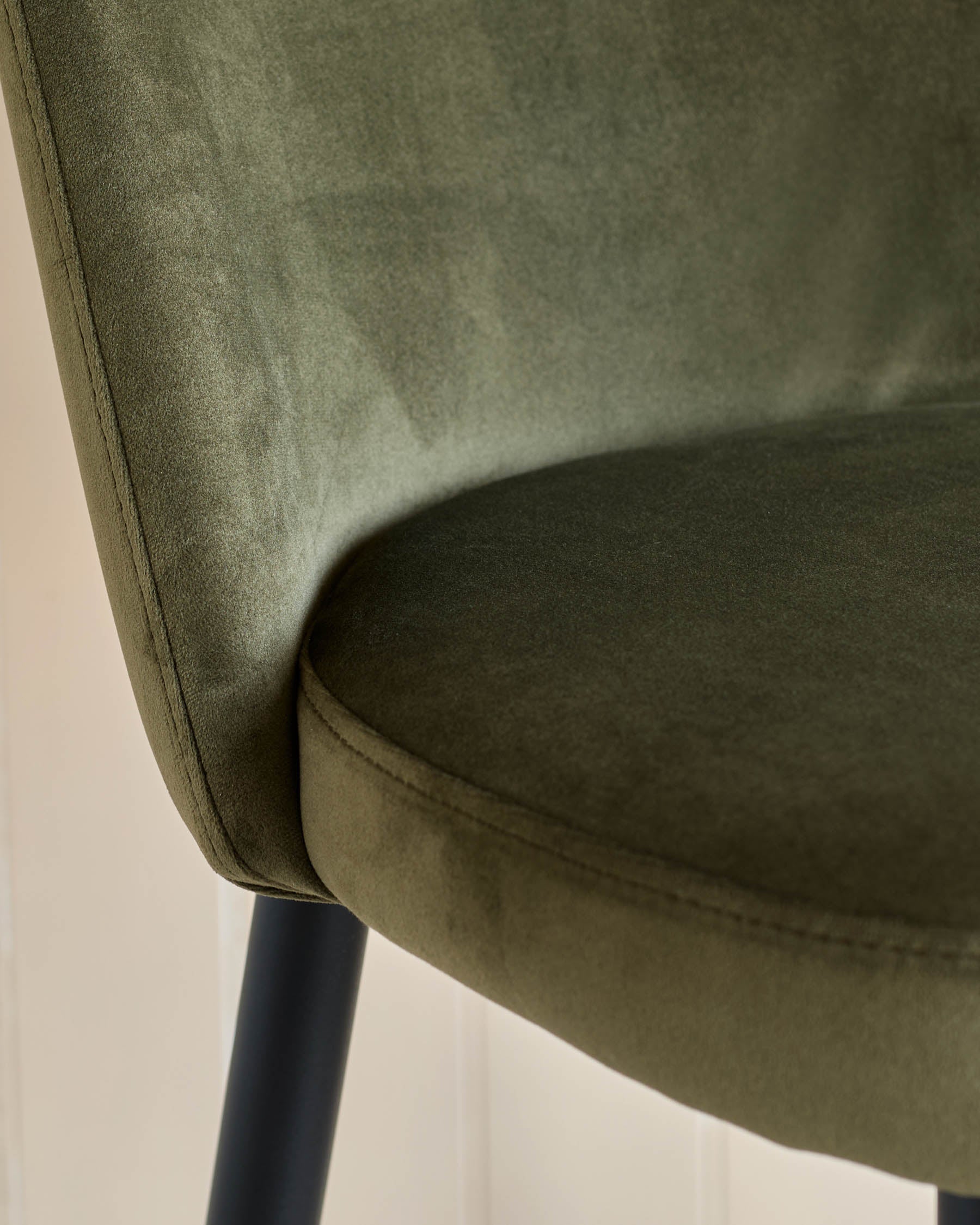 Trinny olive green velvet bar stool