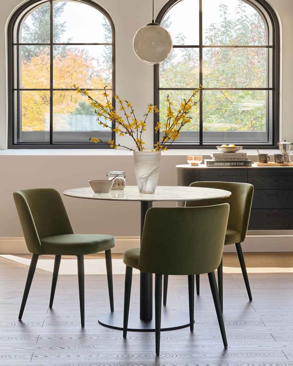 Trinny olive green velvet dining chair