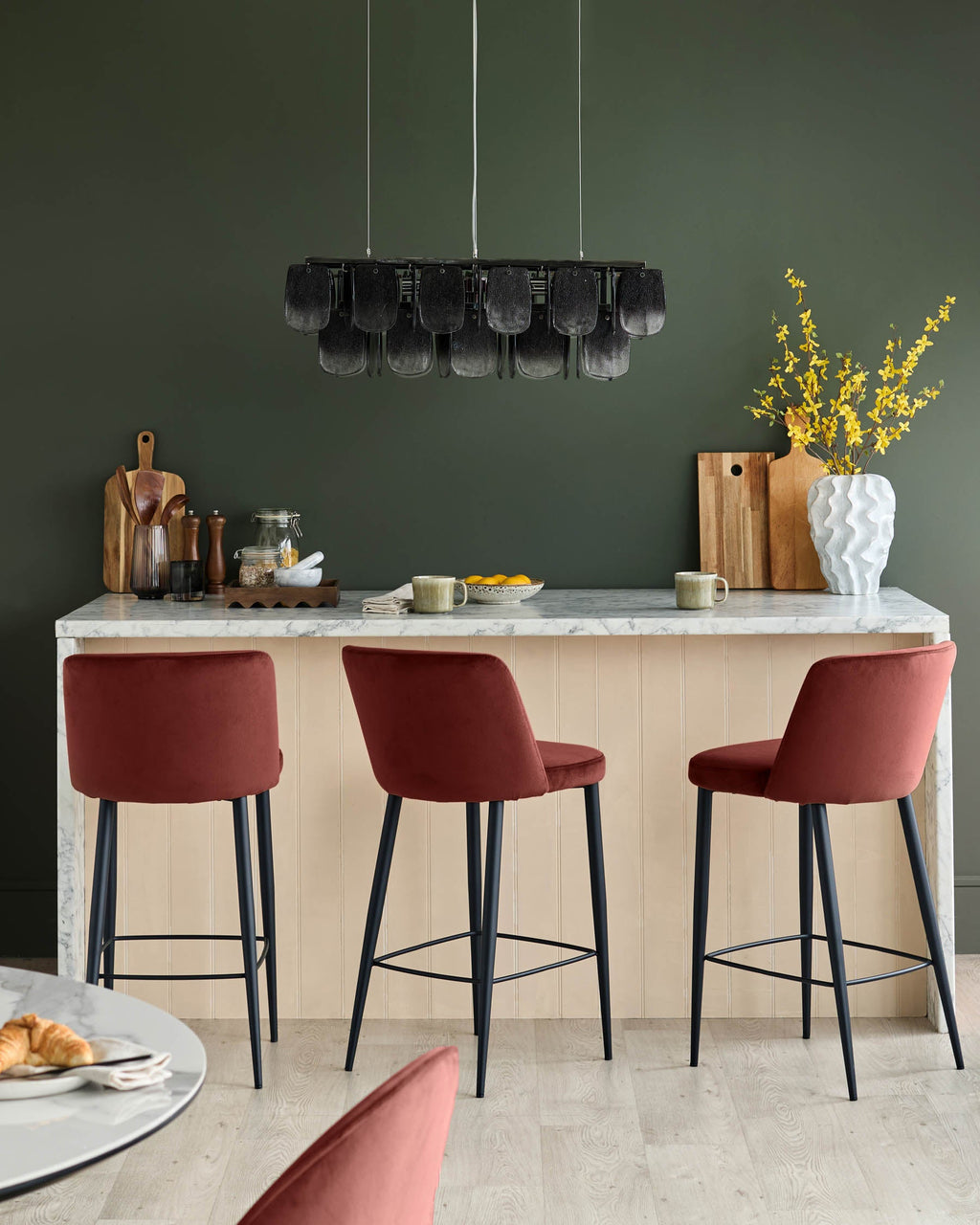 Trinny toffee red bar stool