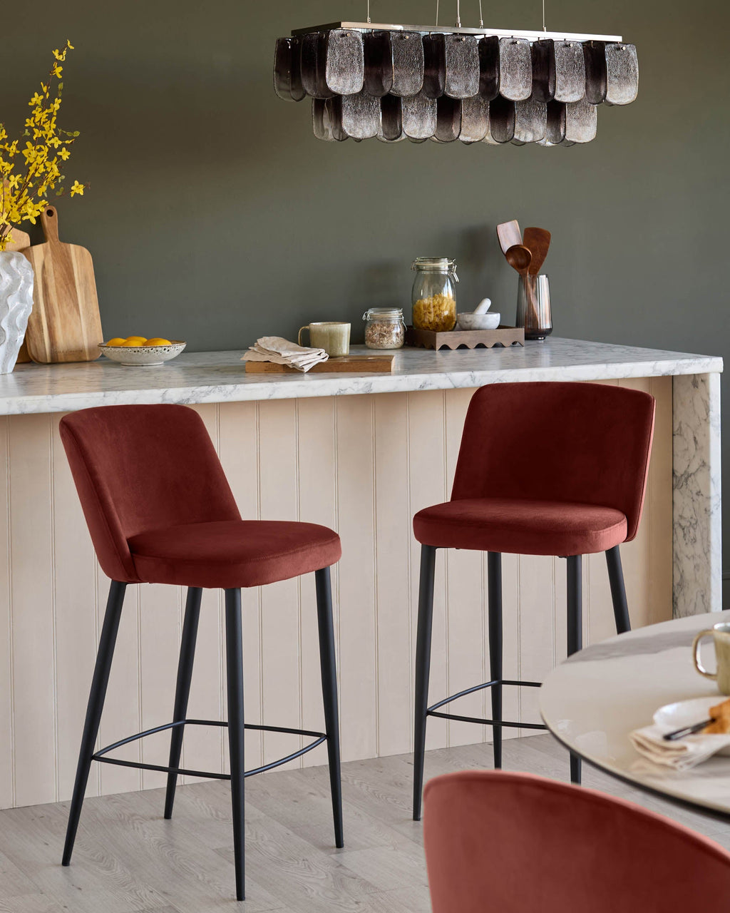 Trinny toffee red bar stool