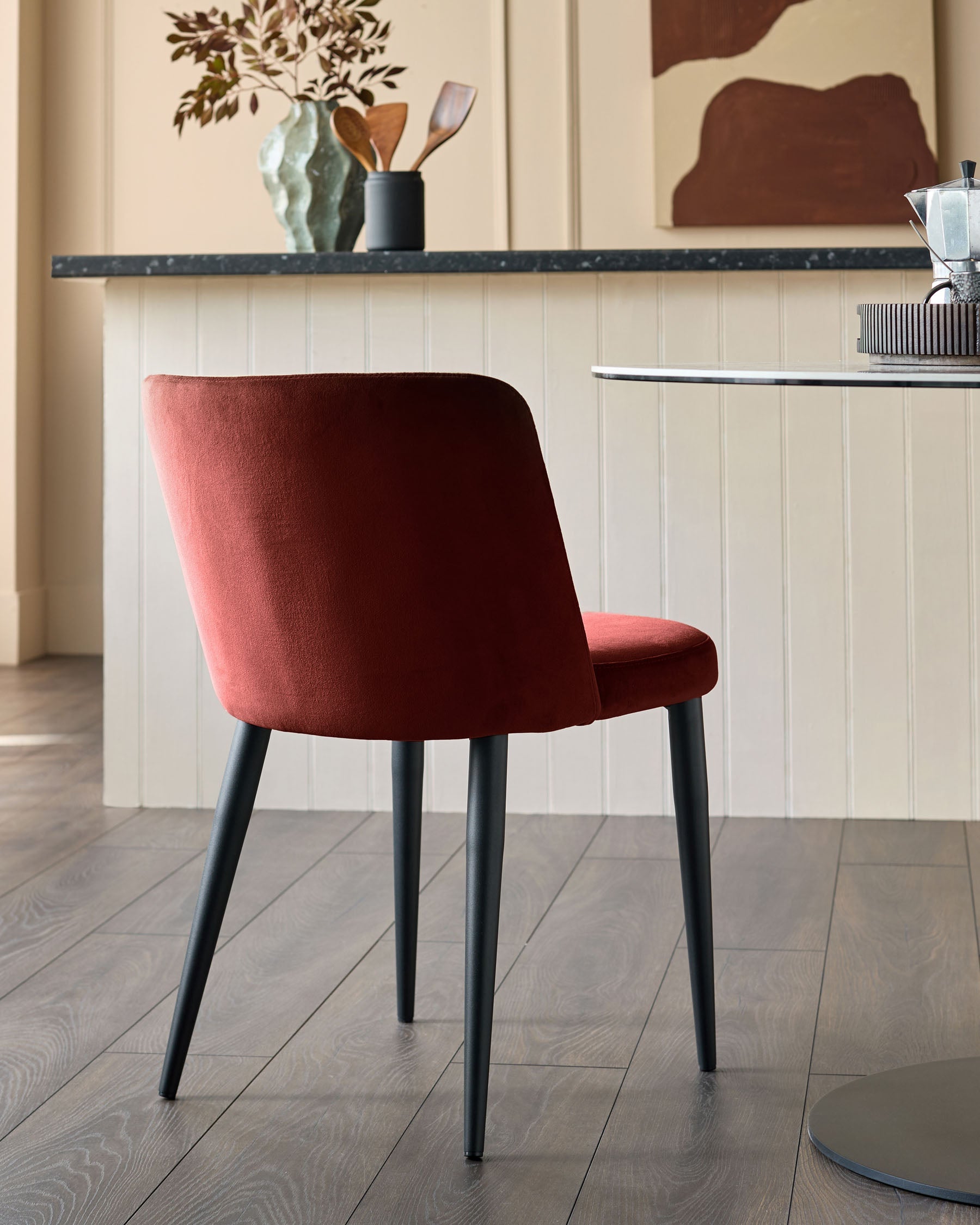 Trinny toffee red velvet dining chair