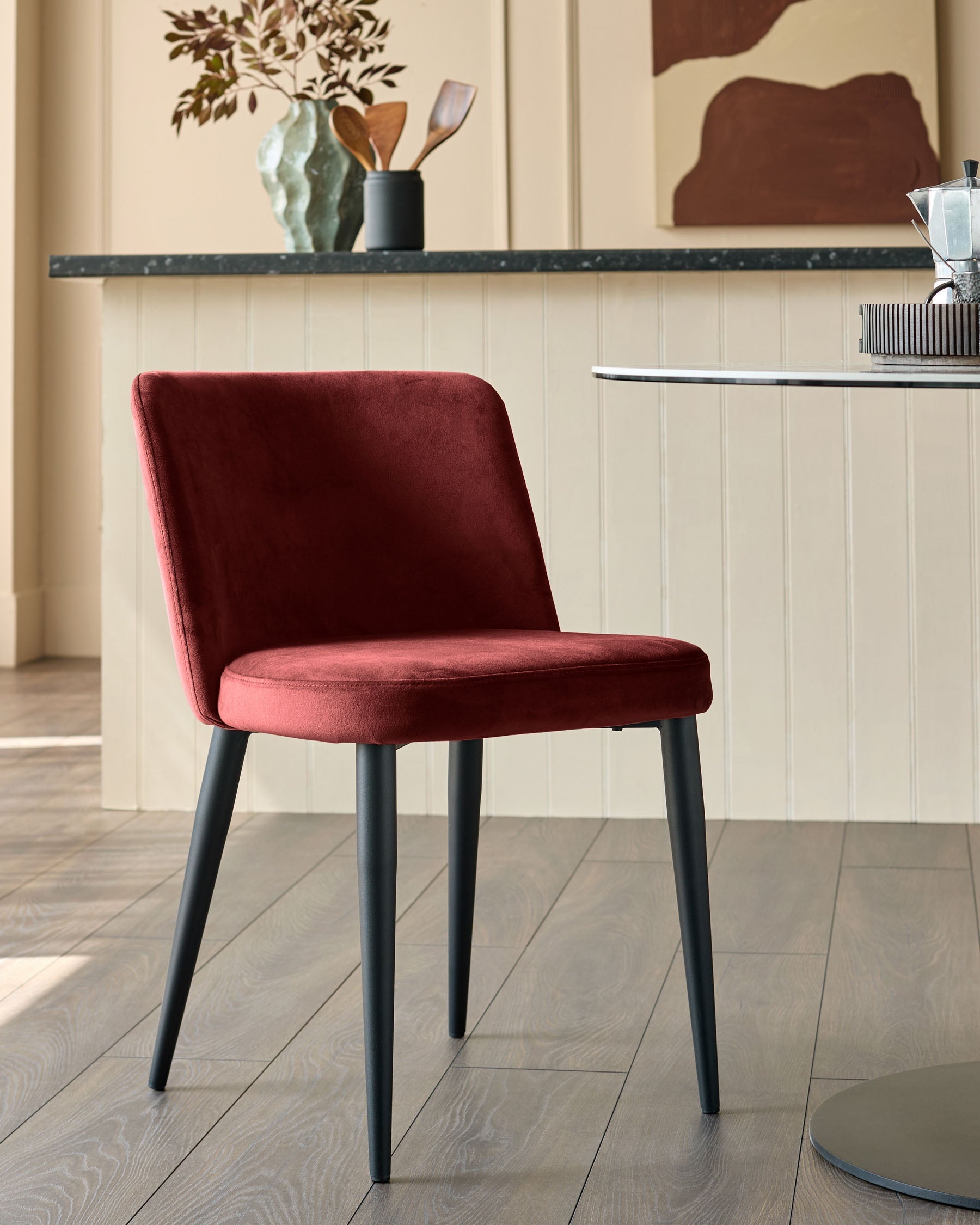 Trinny toffee red velvet dining chair