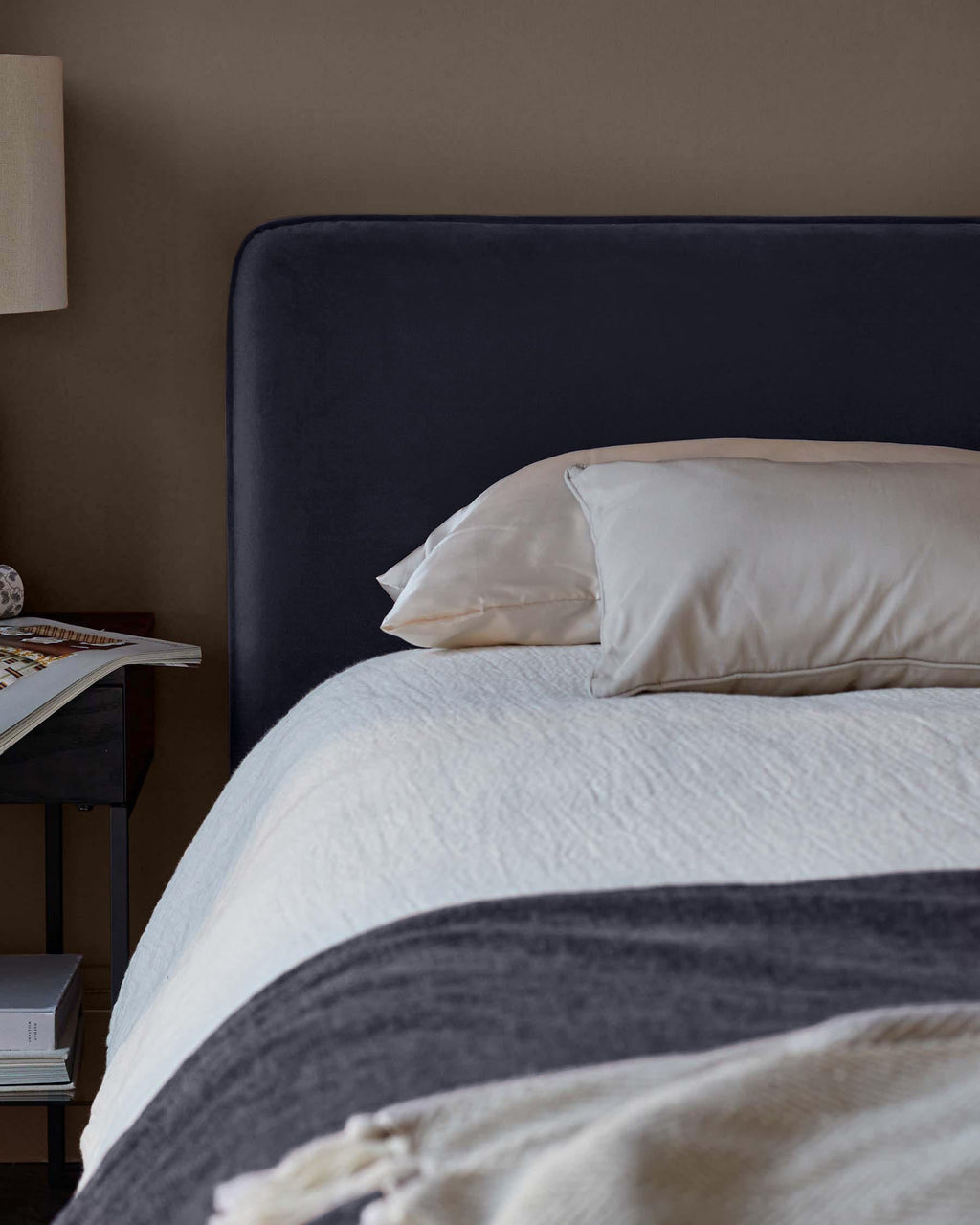 Turin dark navy velvet super king size ottoman storage bed