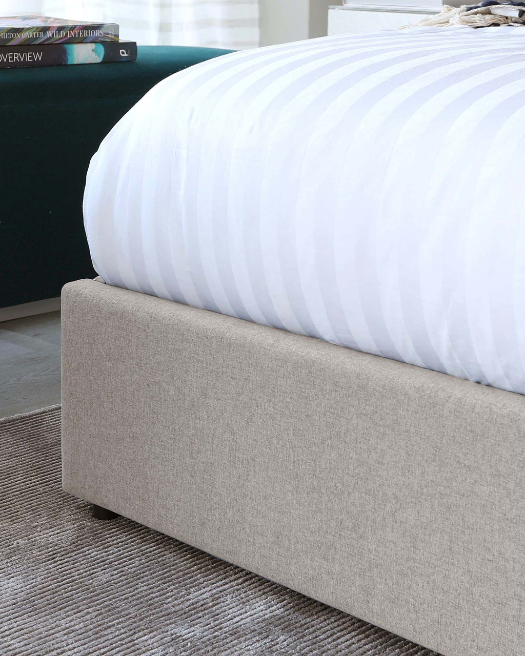 Turin Grey Fabric Double Ottoman Storage Bed