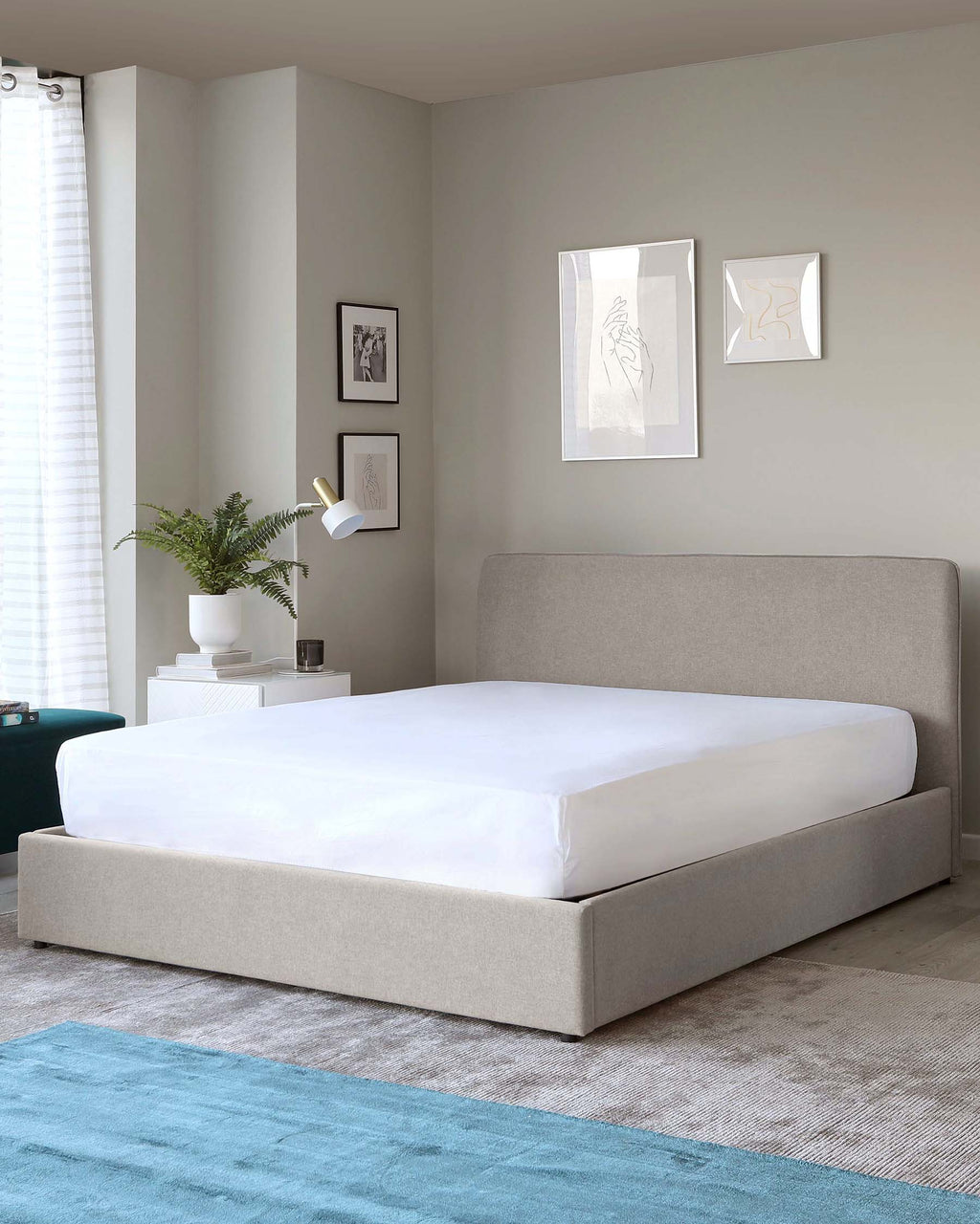 Turin Grey Fabric Double Ottoman Storage Bed