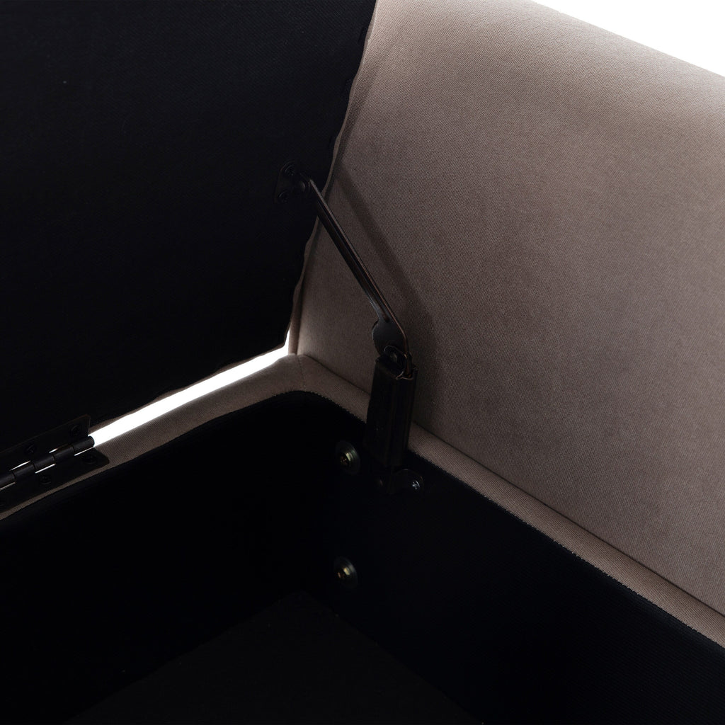 Upholstered Storage Bench Arm Bench Entryway Bench with Tufted Flip Top 50.4 Inches