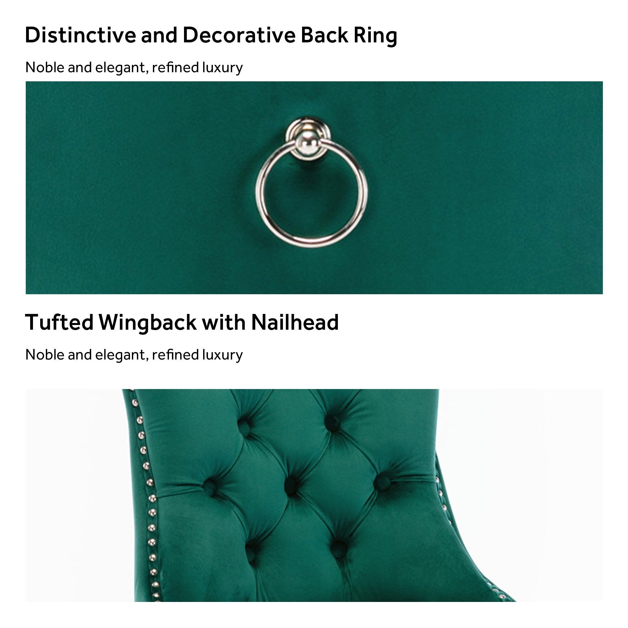 Upholstered Tufted Velvet Dining Chair with Solid Wood Legs Set of 6