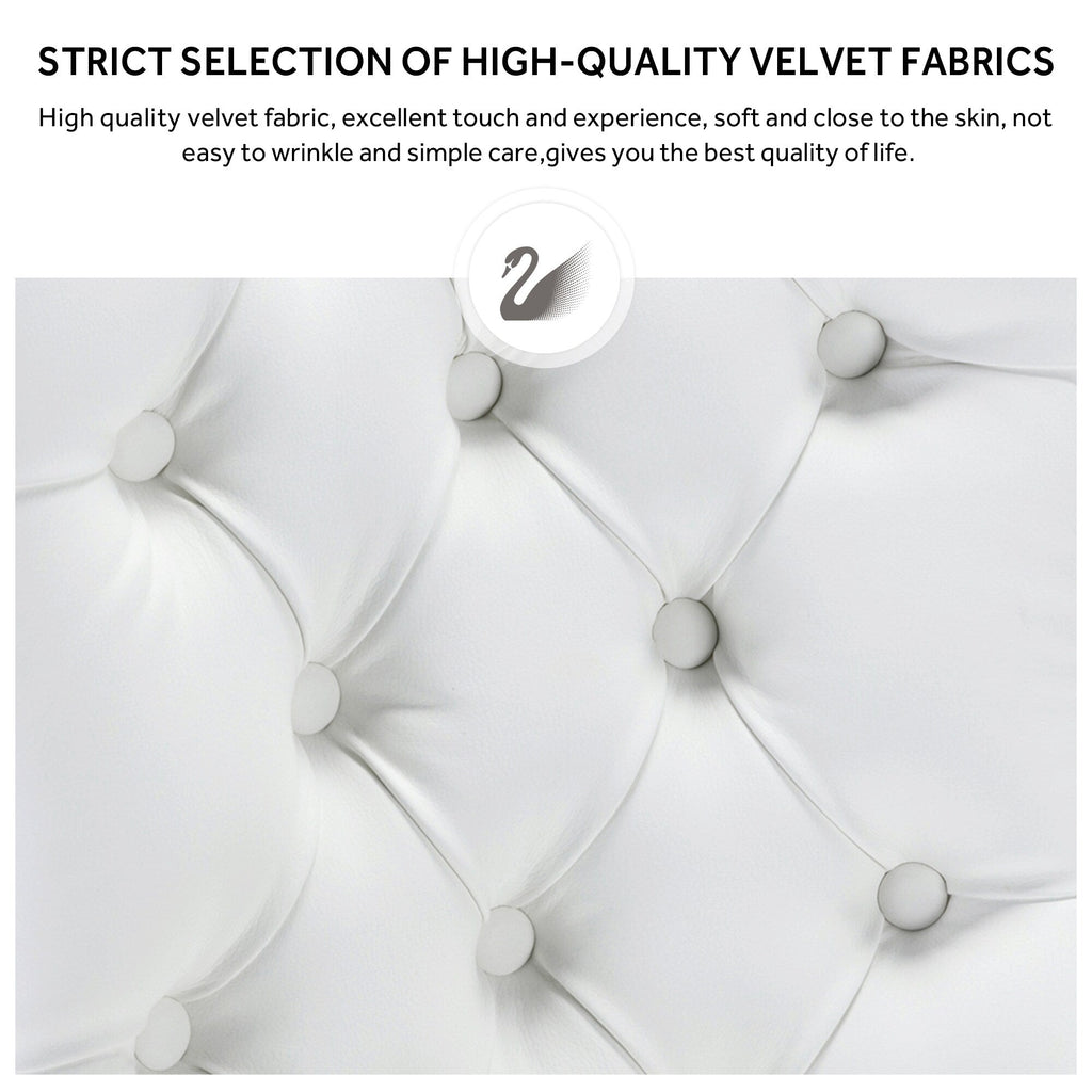 Upholstered Tufted Velvet Dining Chair with Solid Wood Legs Set of 6