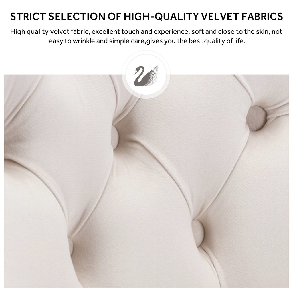 Upholstered Tufted Velvet Dining Chair with Solid Wood Legs Set of 6