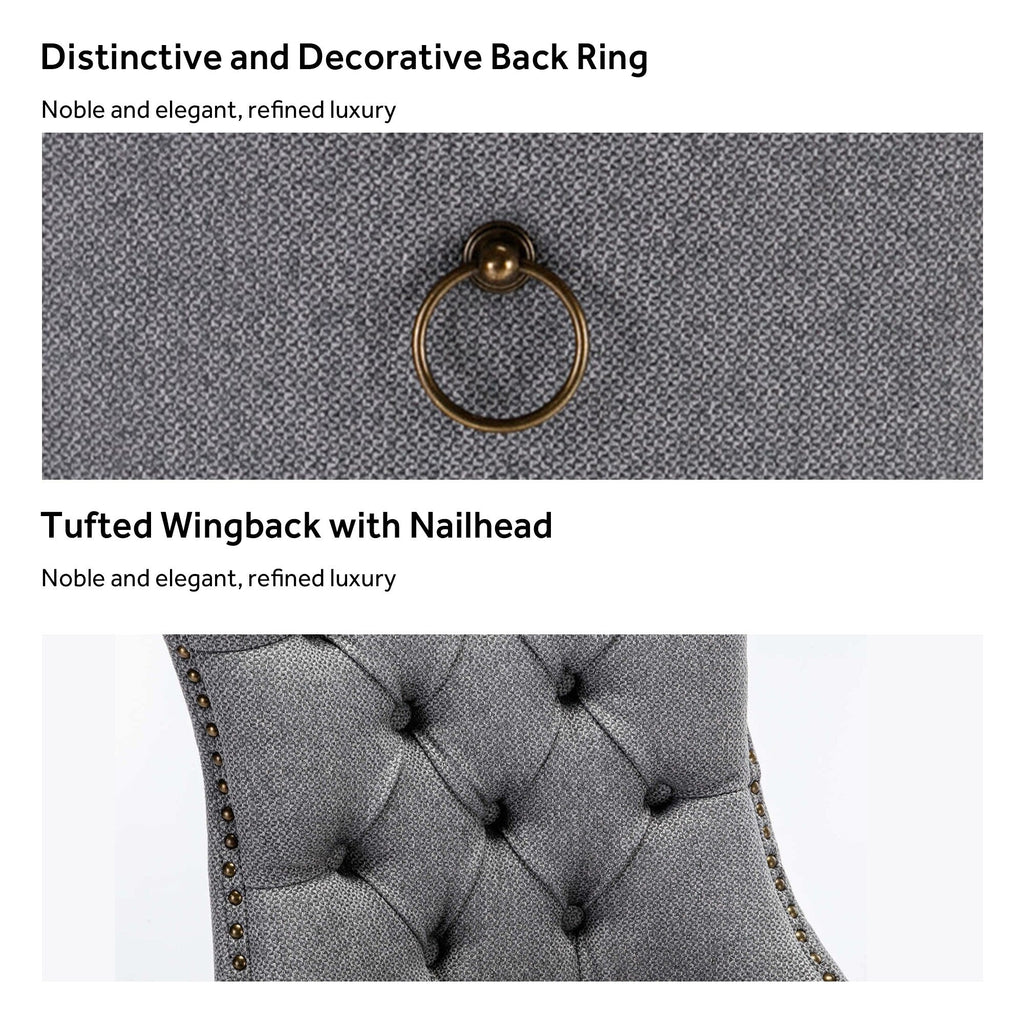 Upholstered Tufted Velvet Dining Chair with Solid Wood Legs Set of 6