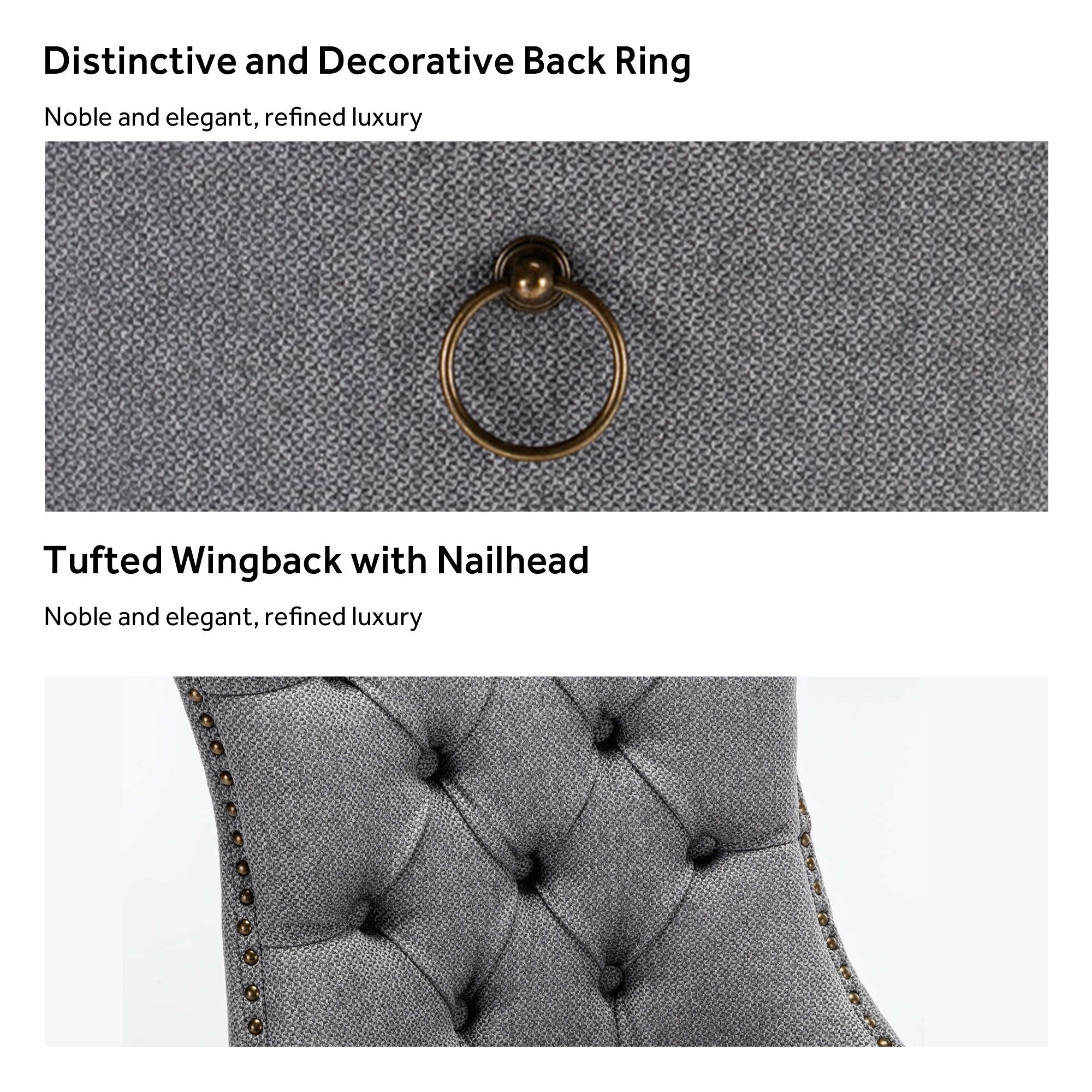 Upholstered Tufted Velvet Dining Chair with Solid Wood Legs Set of 6