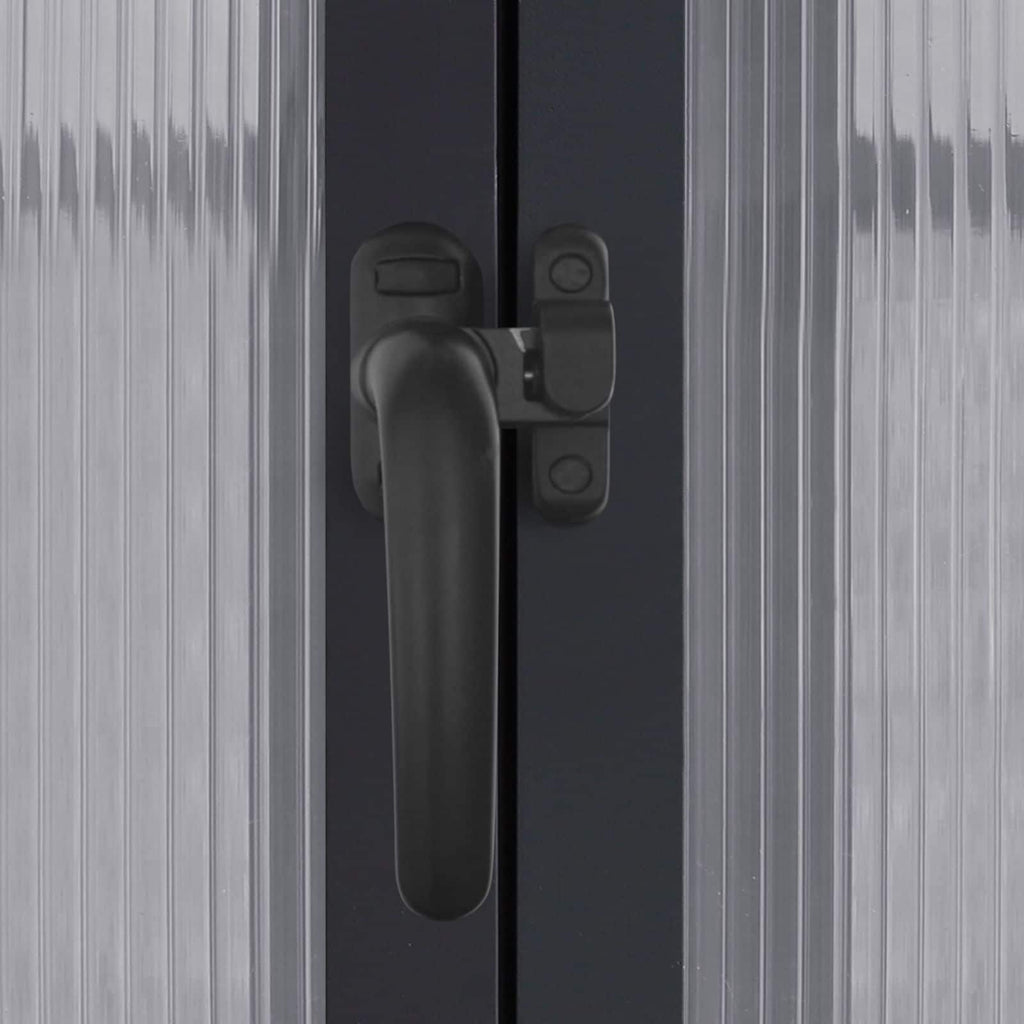 VEIKOUS Aluminum Walk-In Garden Greenhouse Kit with Adjustable Roof Vent and Lockable Door Grey