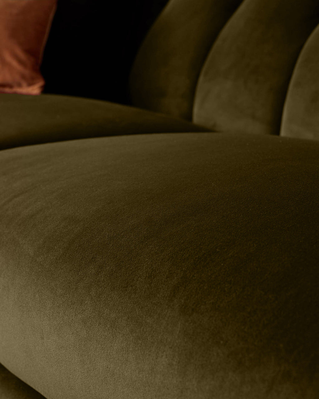 Valentina olive green velvet 2 seater sofa