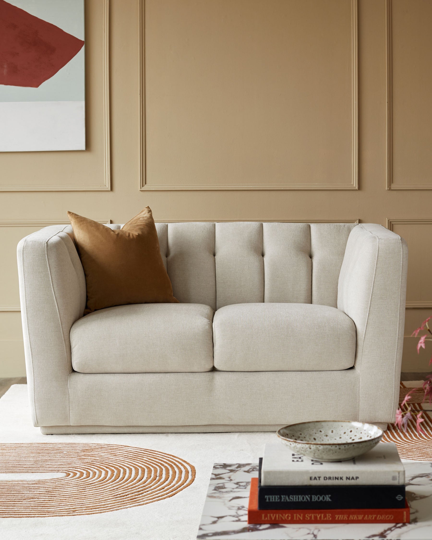 Valentina champagne chenille 2 seater sofa