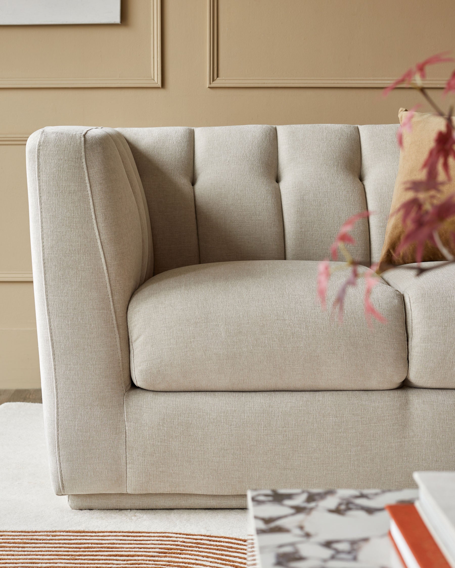 Valentina champagne chenille 2 seater sofa