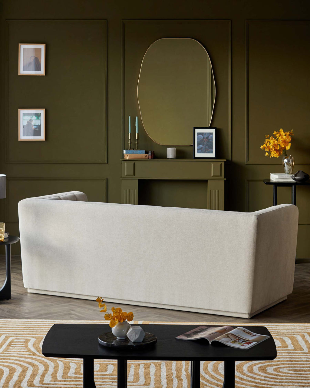 Valentina champagne chenille 3 seater sofa