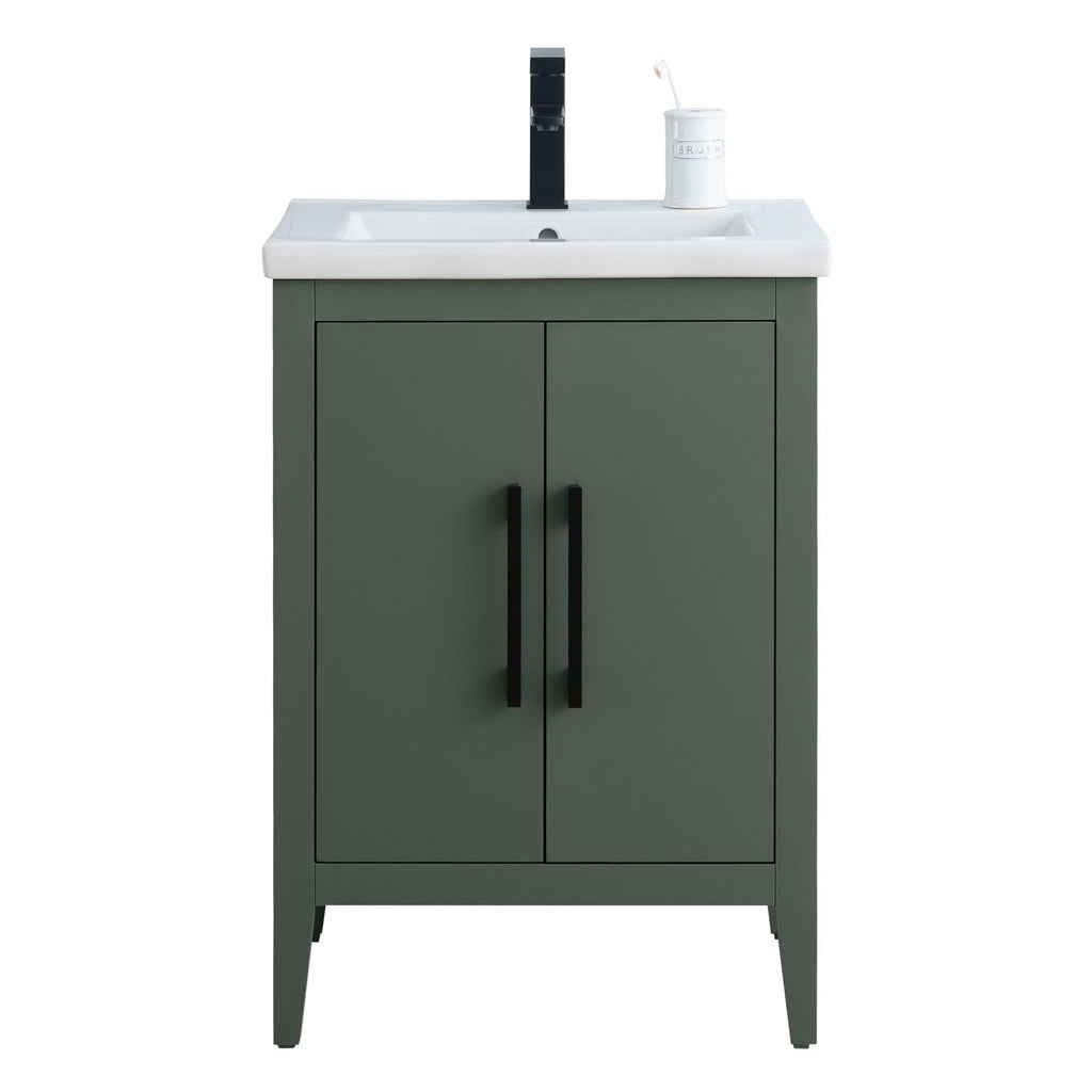 Vanity Art 20 or 24 or 30 Single Sink Bathroom Vanity Cabinet with Ceramic Top