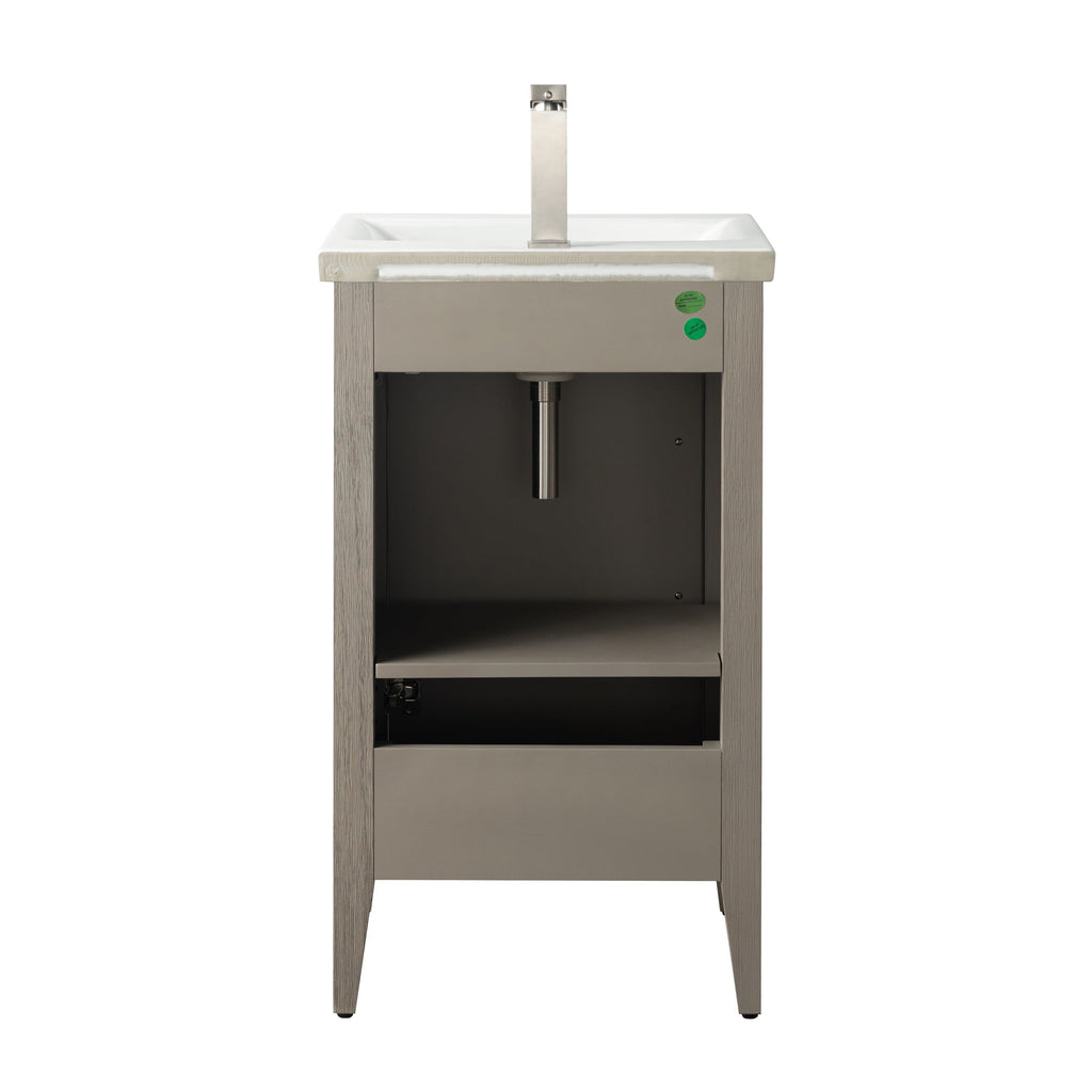 Vanity Art 20 or 24 or 30 Single Sink Bathroom Vanity Cabinet with Ceramic Top