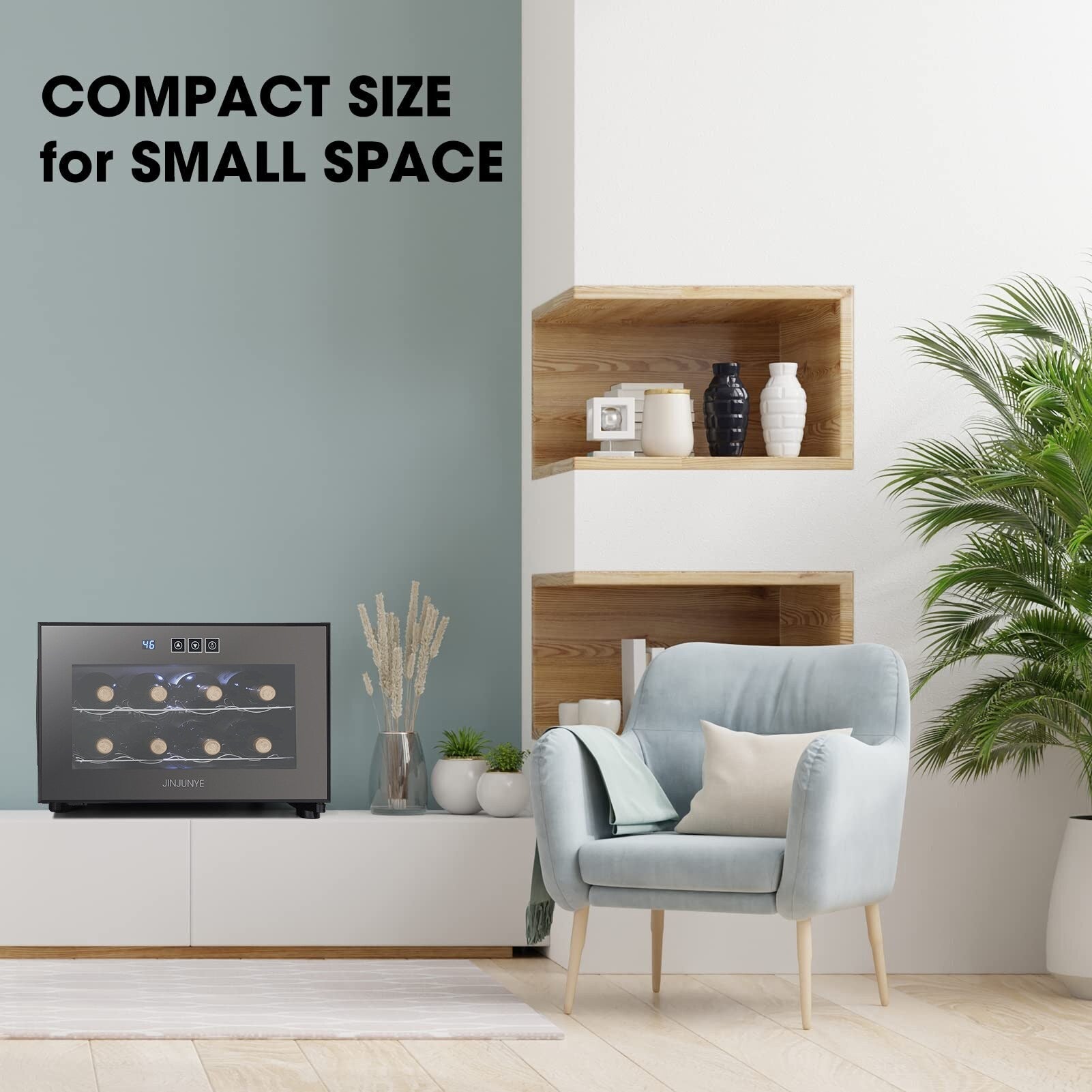 Versatile 8 - bottle Beverage Cooler(46 - 66°F): Sleek Design and Ultra - quiet Operation for Home Use