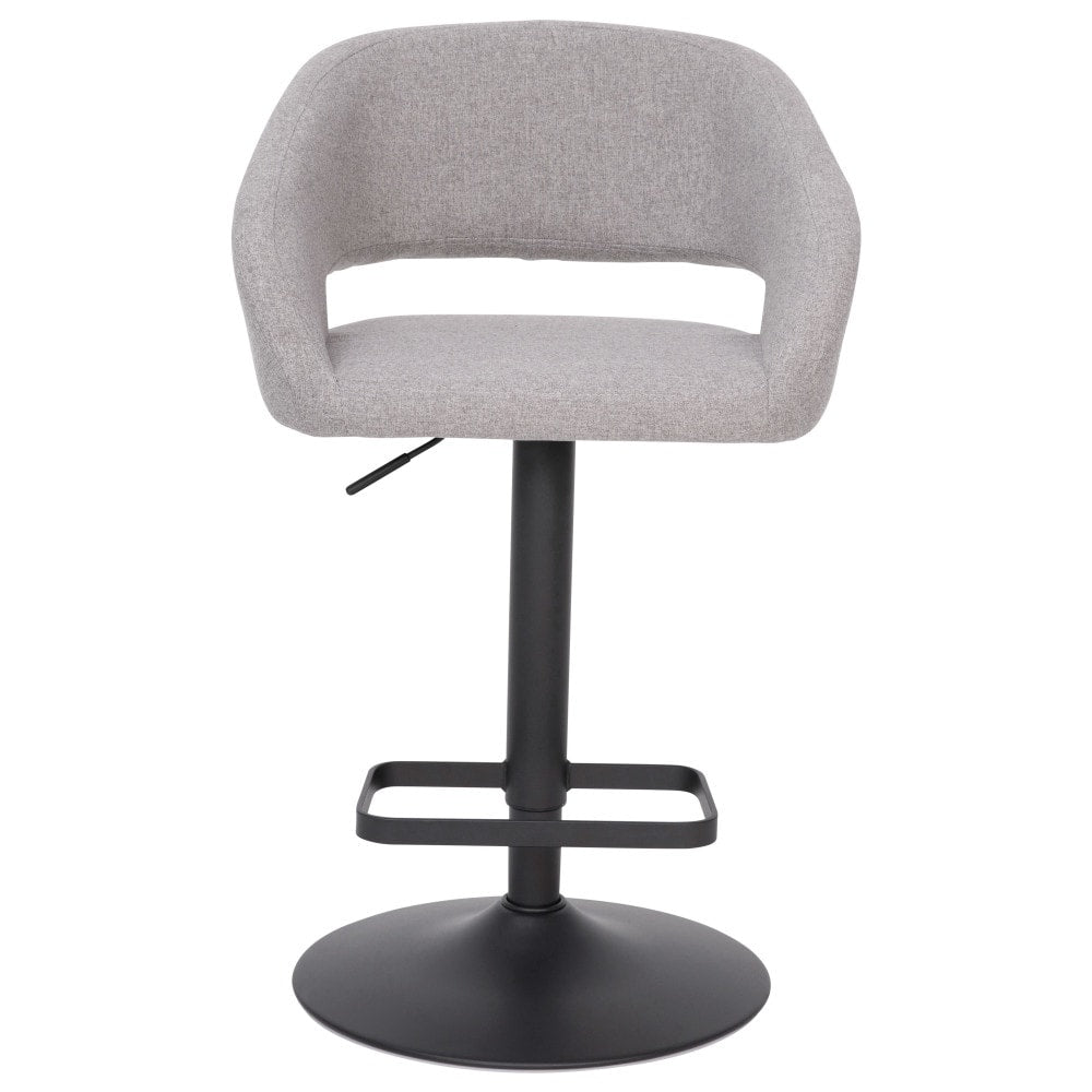 Modern Upholstered Adjustable-Height Barstool with Rounded Back
