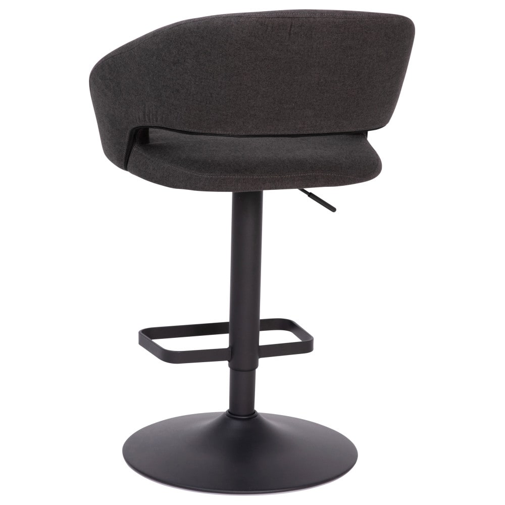 Modern Upholstered Adjustable-Height Barstool with Rounded Back