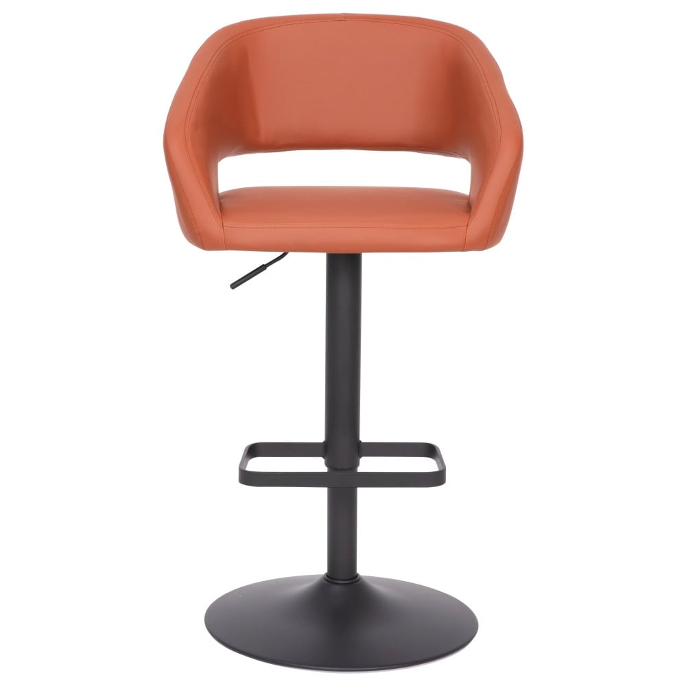 Modern Upholstered Adjustable-Height Barstool with Rounded Back
