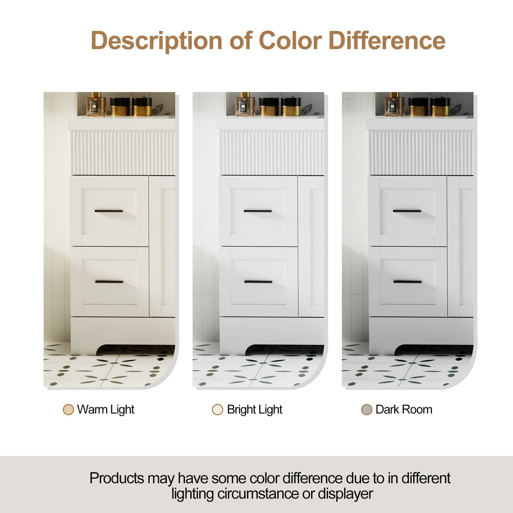 Wavy Line 30/36/48 Bathroom Vanity Set with Sink & Faucet