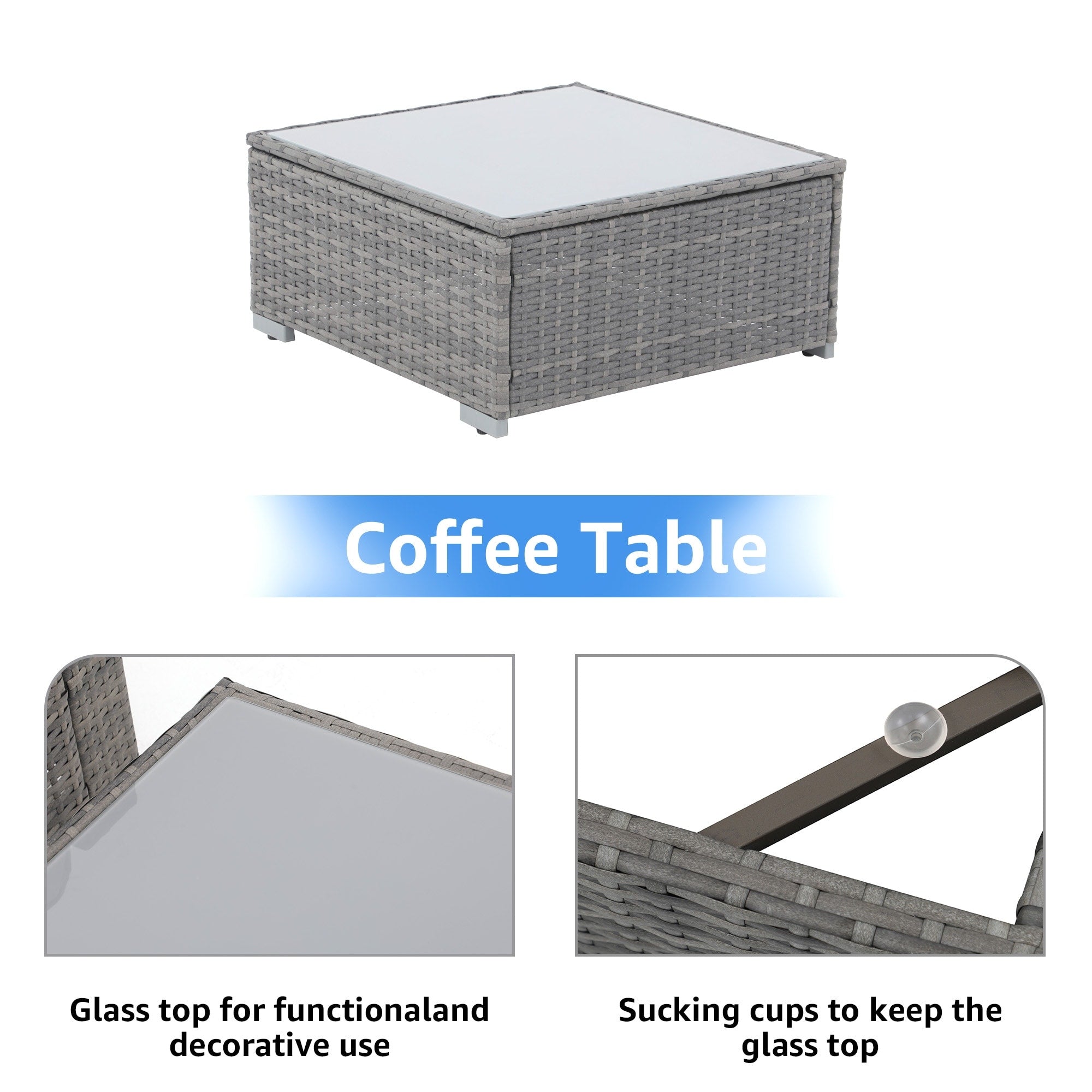 Wicker/ Steel 7-piece Outdoor Cushioned Sectional Sofa Set