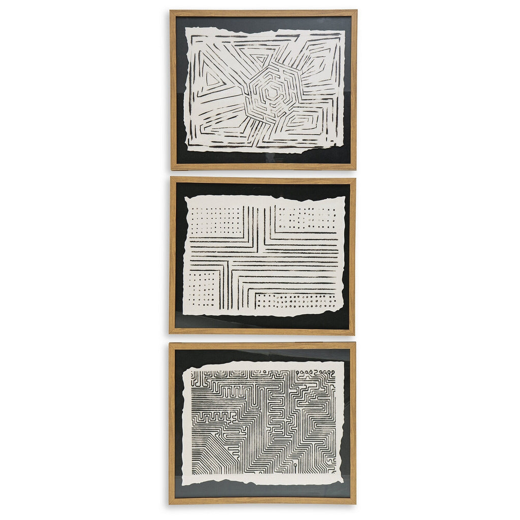 Wonderstow Black/Beige Wall Art, Set of 3