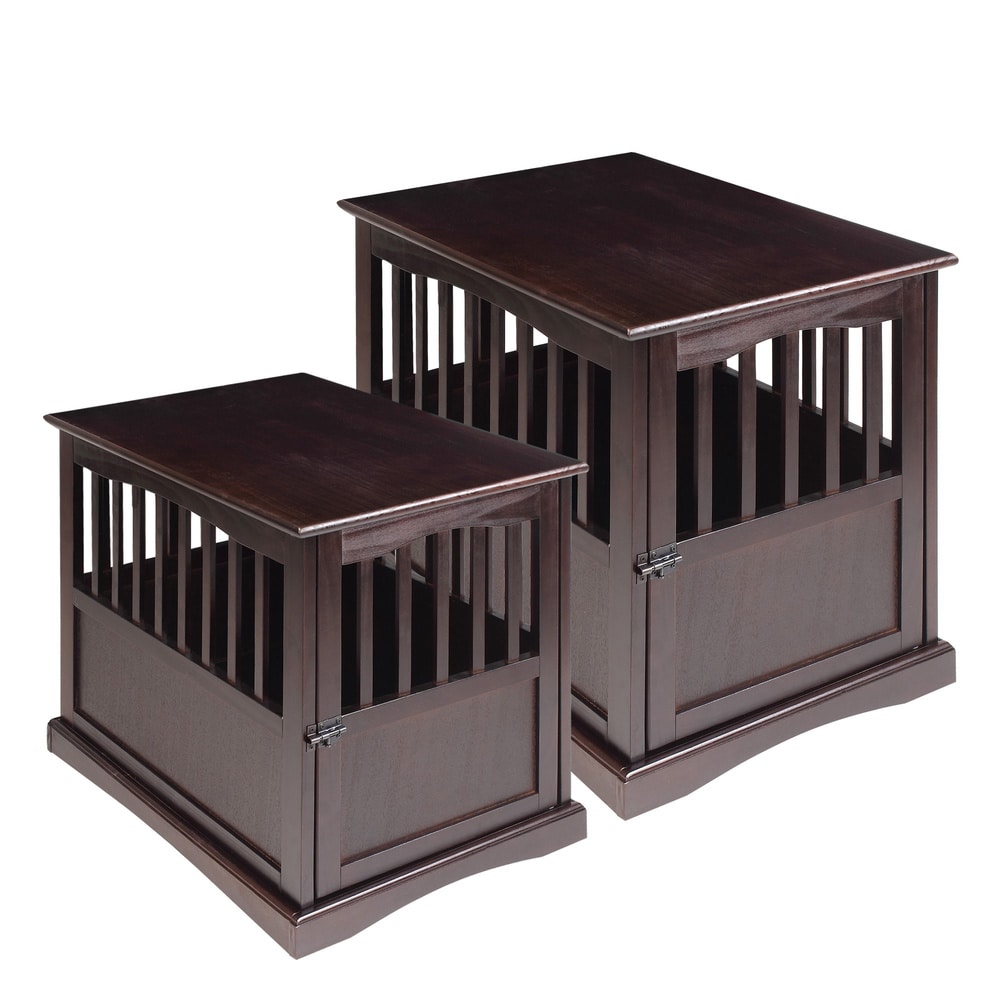 Wooden Pet Crate End Table with Lockable Door