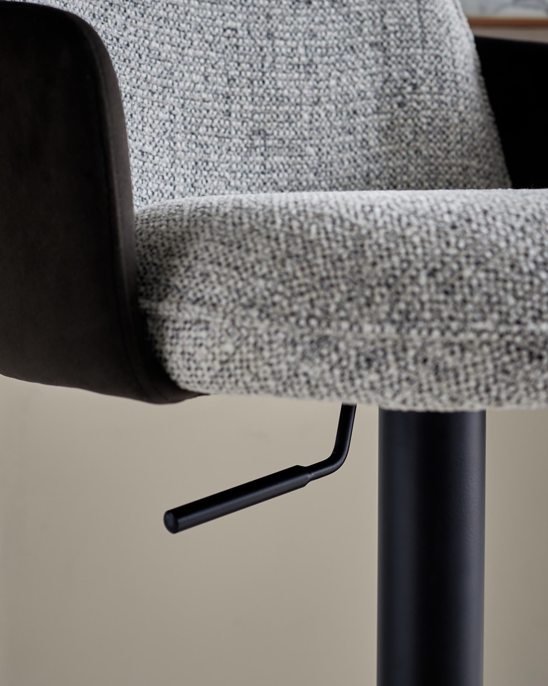 Wren grey fabric and mocha velvet gas lift bar stool