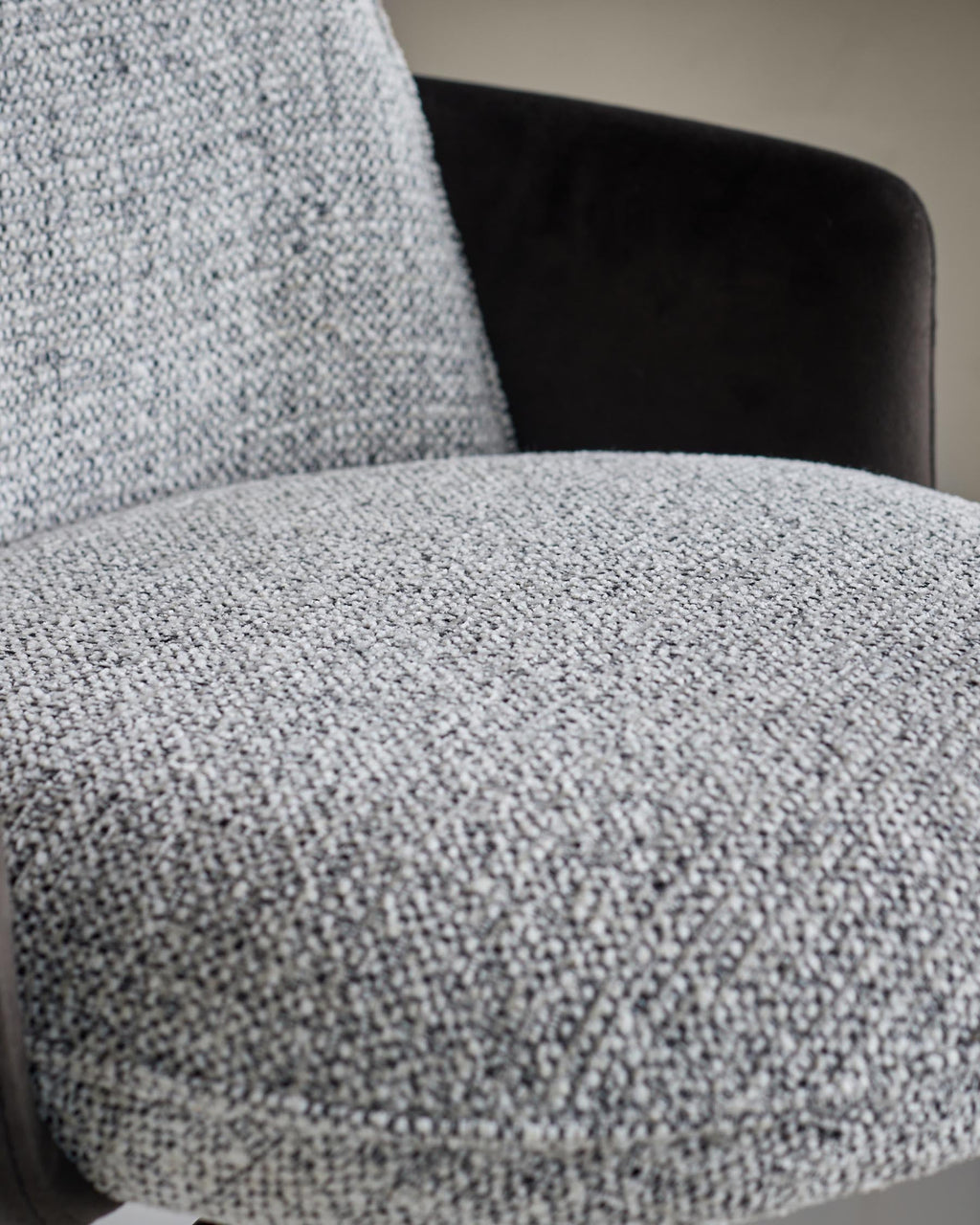 Wren grey fabric and mocha velvet gas lift bar stool