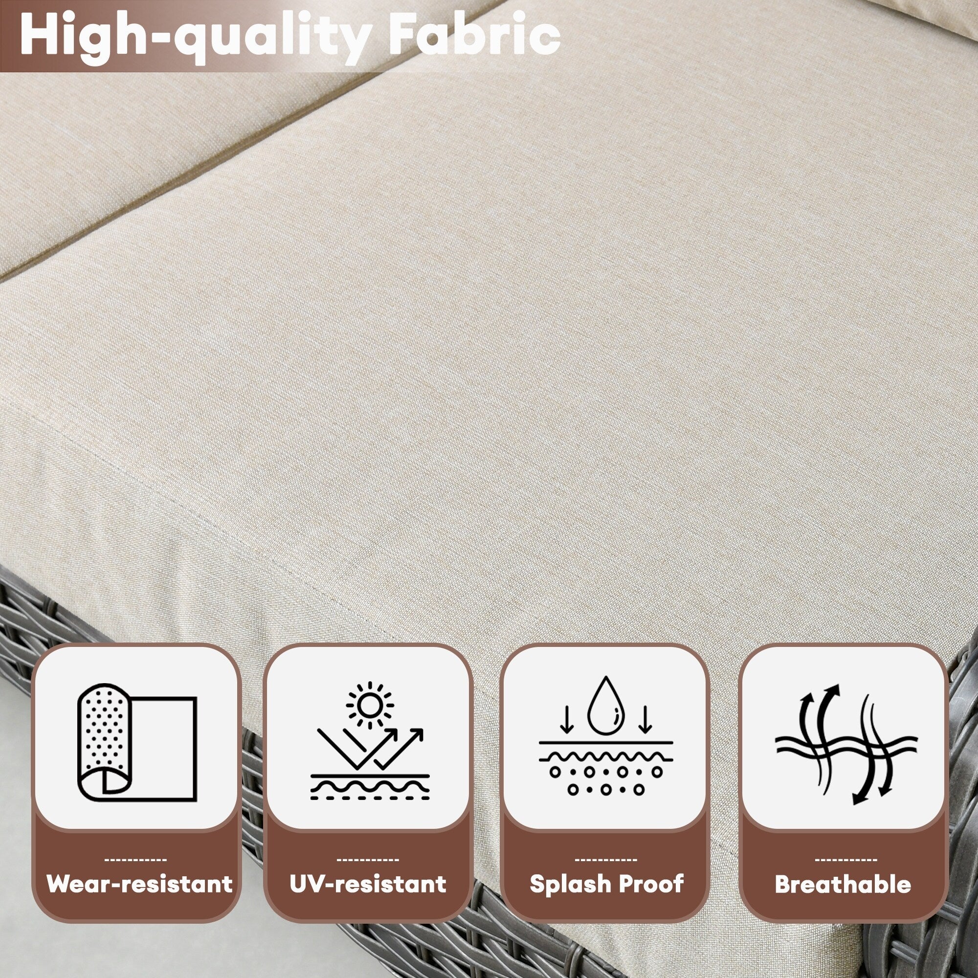 XIZZI 4-piece Outdoor Patio Furniture Conversation Set with Table