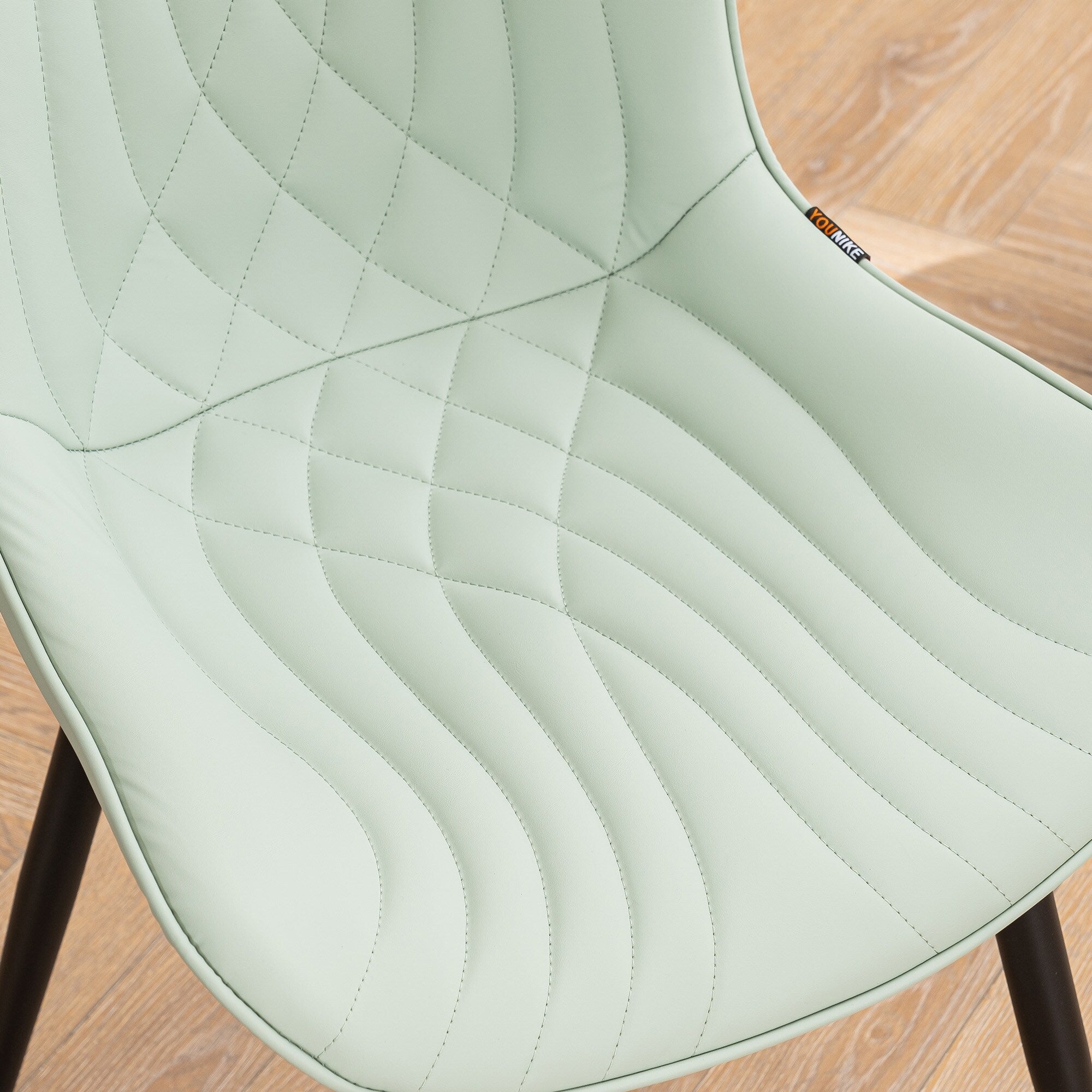 Modern Upholstered Leather Armless Dining Chairs Set of 2