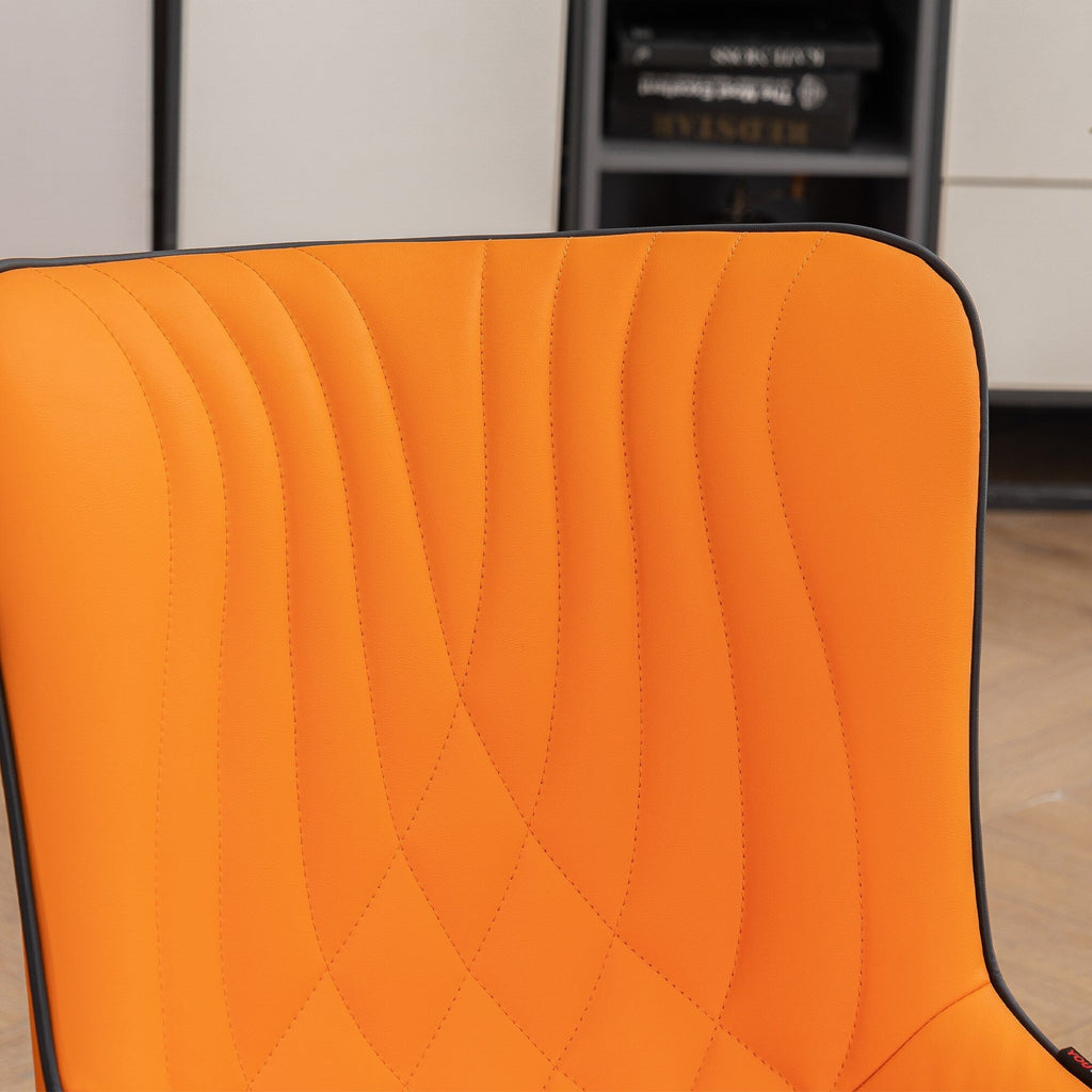 Modern Upholstered Leather Armless Dining Chairs Set of 2