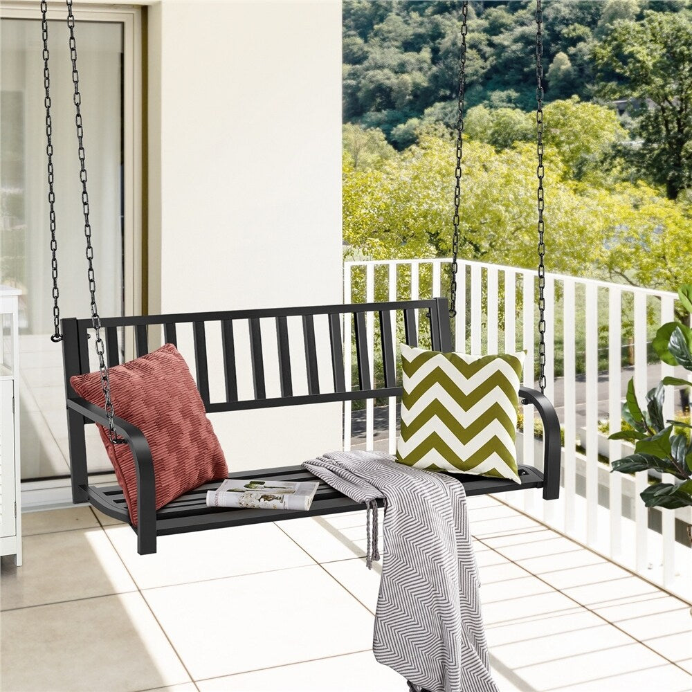 Yaheetech Hanging Porch Bench Outdoor Swing Bench Chairs with Chains
