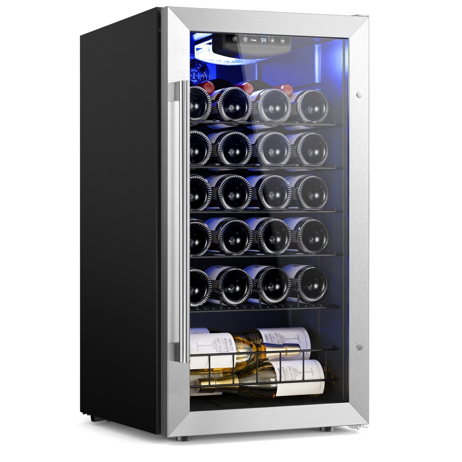 Yeego 17 Inch Single Zone 27-Bottle Freestanding Wine Cooler Mini Fridge - 16.9 inch